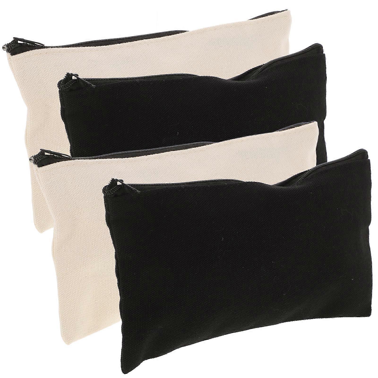 Storage Use Multi-Function Storage Bag Canvas Zipper Pouch 4Pcs