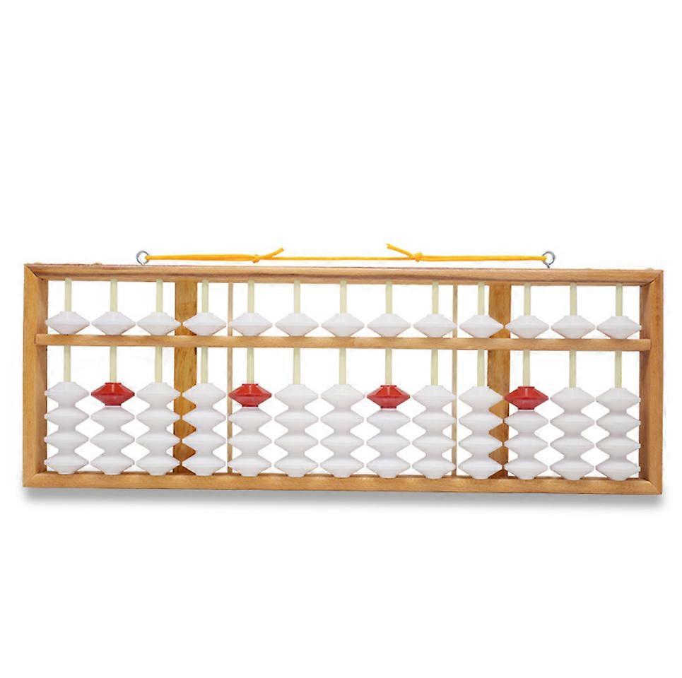 Chinese Abacus 13 Column Wood Hanger Big Size Non- Abacus Chinese Soroban Tool In Mathematics Kids-white
