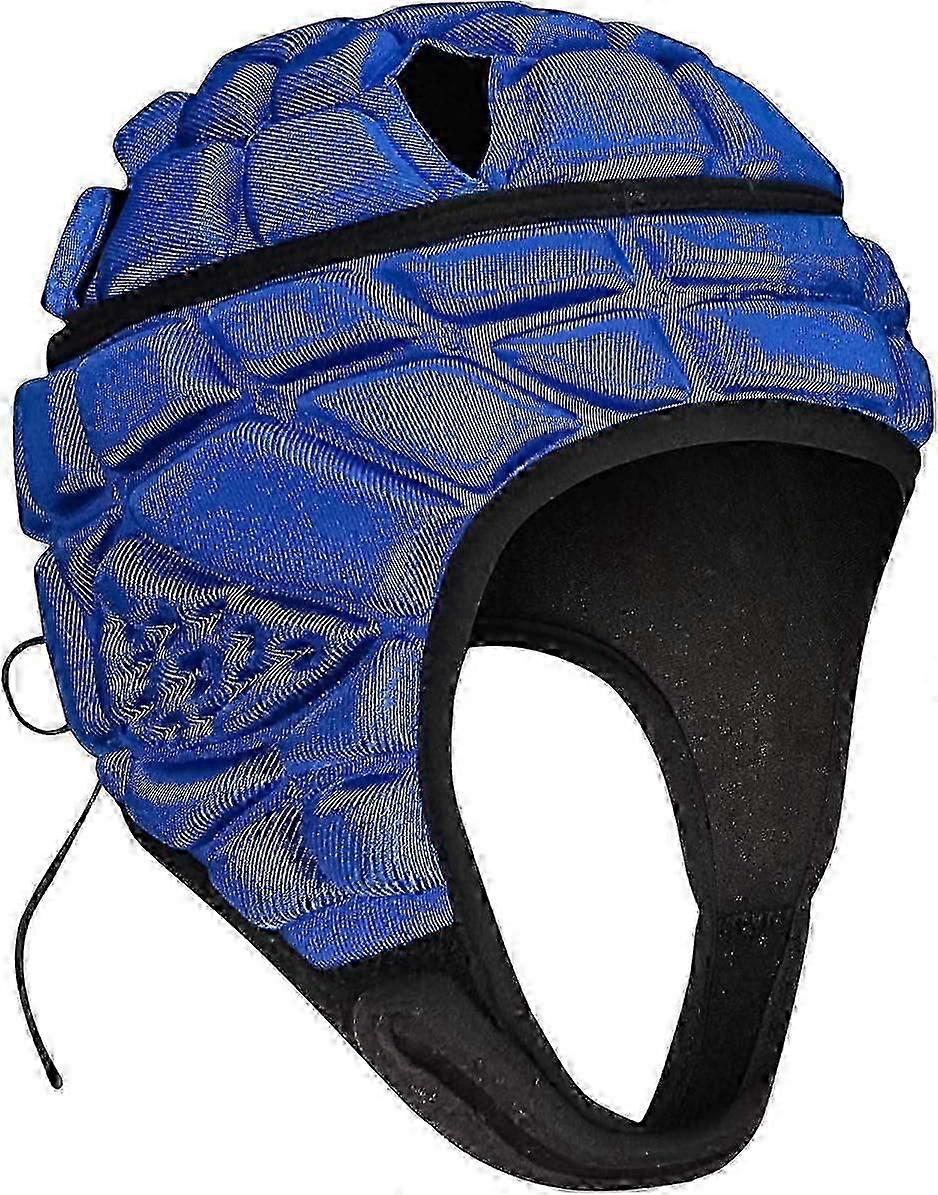 מגן ראש רוגבי, כובע Scrum ג'וניור ילדים בנים כיסוי ראש מגן, קסדת ציוד מרופדת להגנה על הראש (כחול, M) - KM