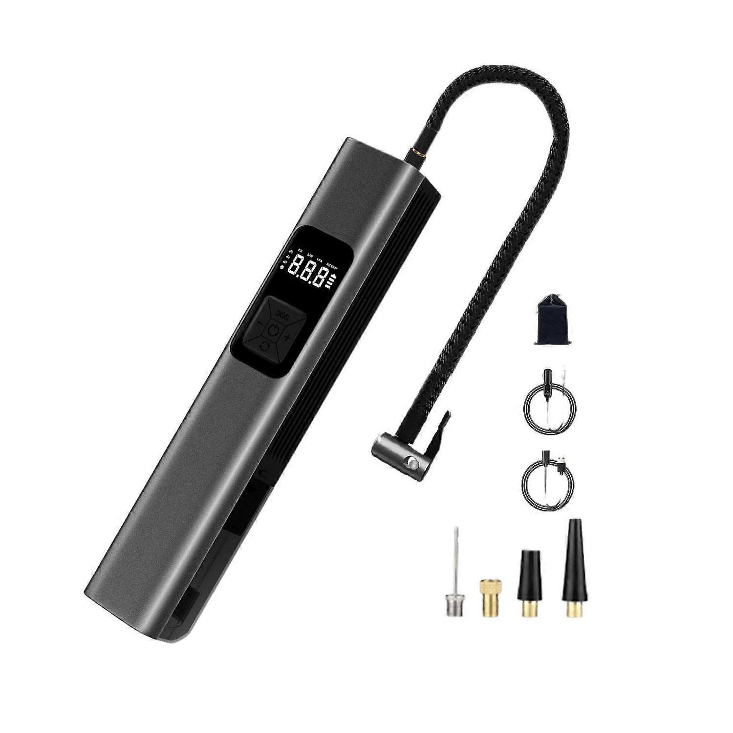 Smart Pump Tire Inflator, Motorcycle Tire Inflator, Tire Inflator Portable Air Compressor Rechargeable and Vacuumable, Battery Powered Air Compressor