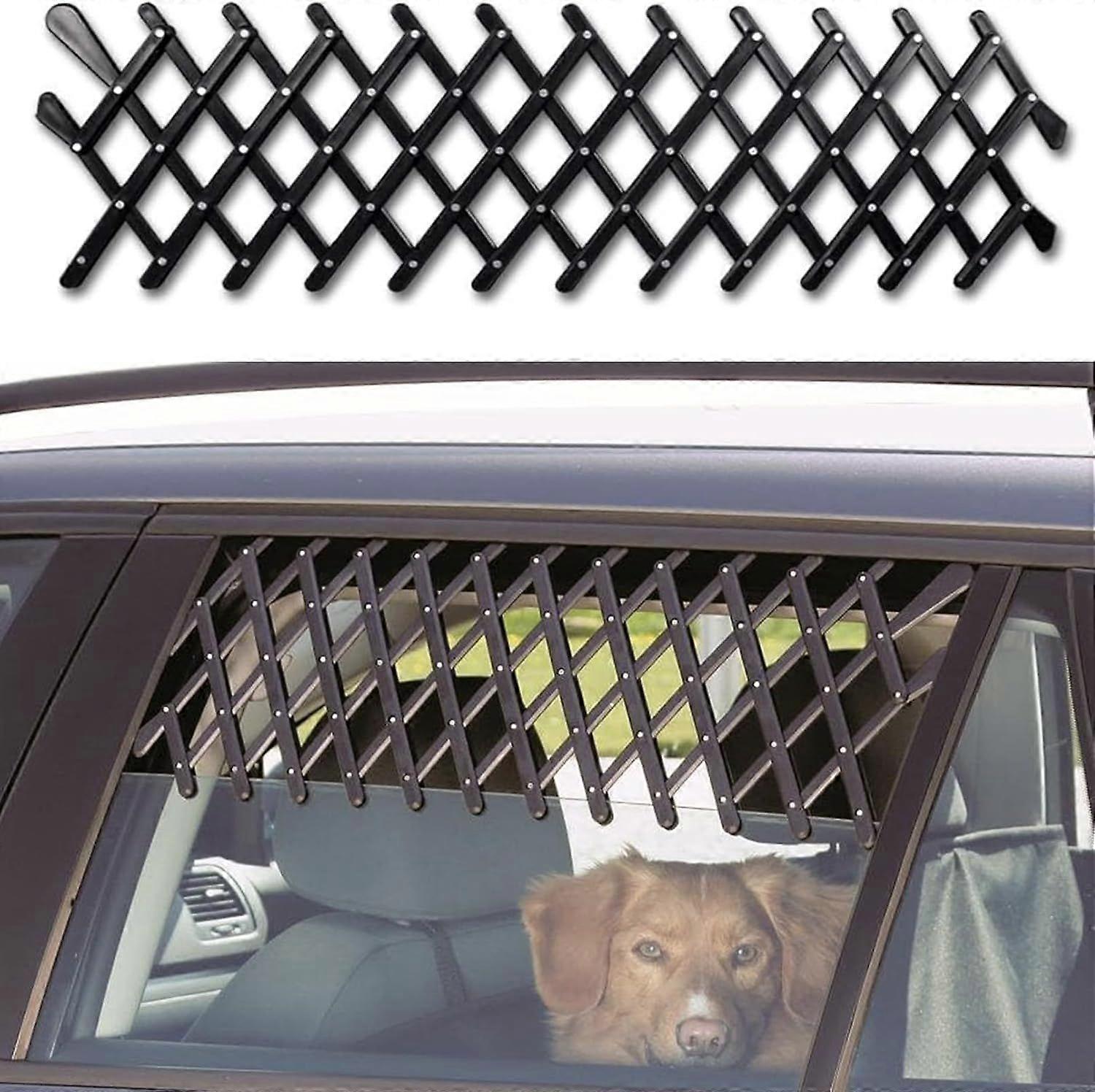 Window Pet Gate Extendable Car Window Ventilation Safeguard Mesh, Security Lattice Telescopic Fence, for Protecting Pet Safe in Car, Suit for Small Ca