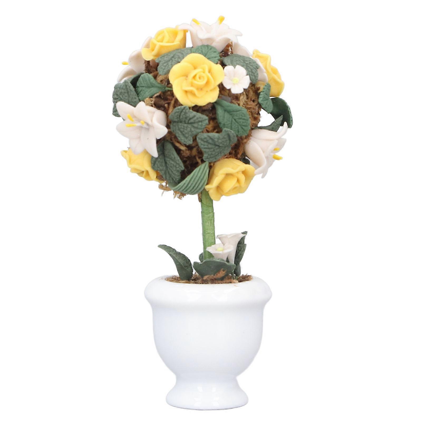 1:12 Scale Mini Clay Hydrangea Flower Model for Dollhouse Garden