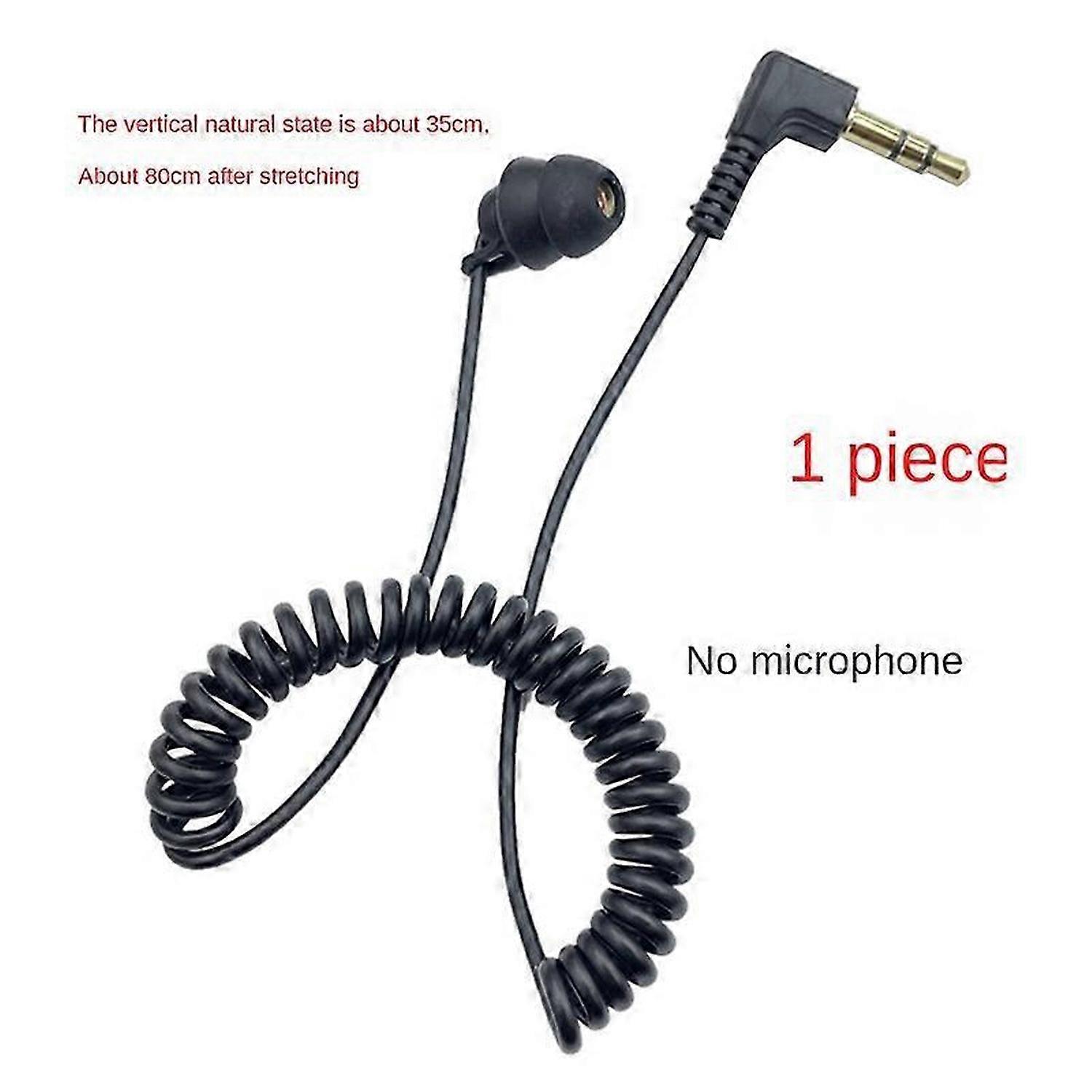 3.5mm Spring Single Side Earbuds Wired Headset for Mobile Phone MP3