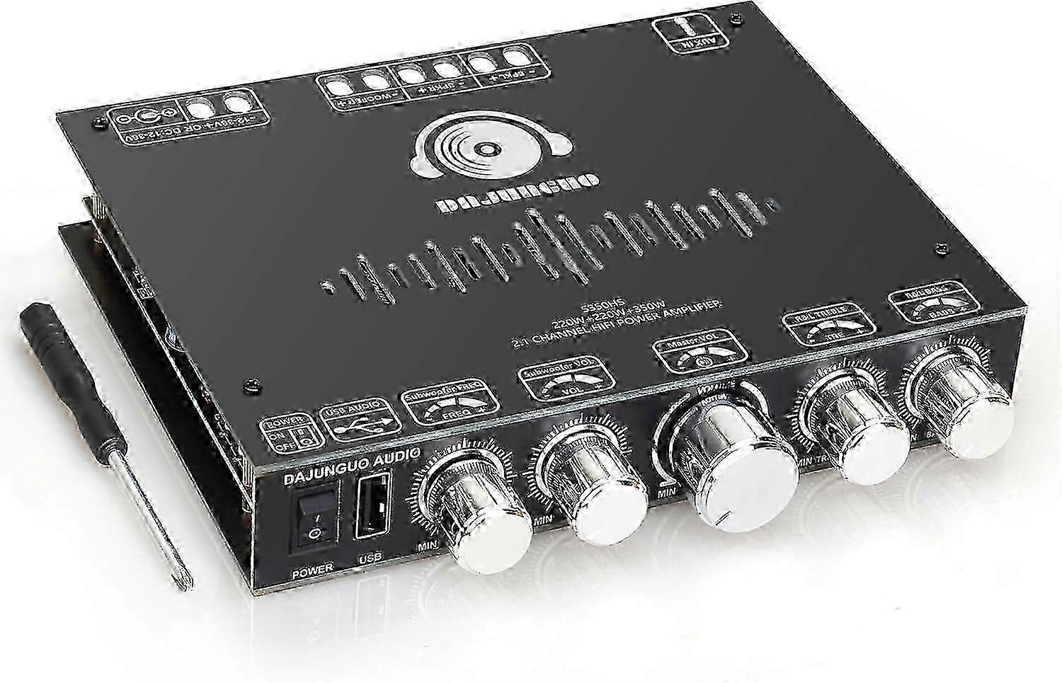 S350HS TPA3251 Bluetooth Power Amplifier Board with Subwoofer 2.1 Channel 220W×2+350W, 12V-38V Audio Power Amplifier Module