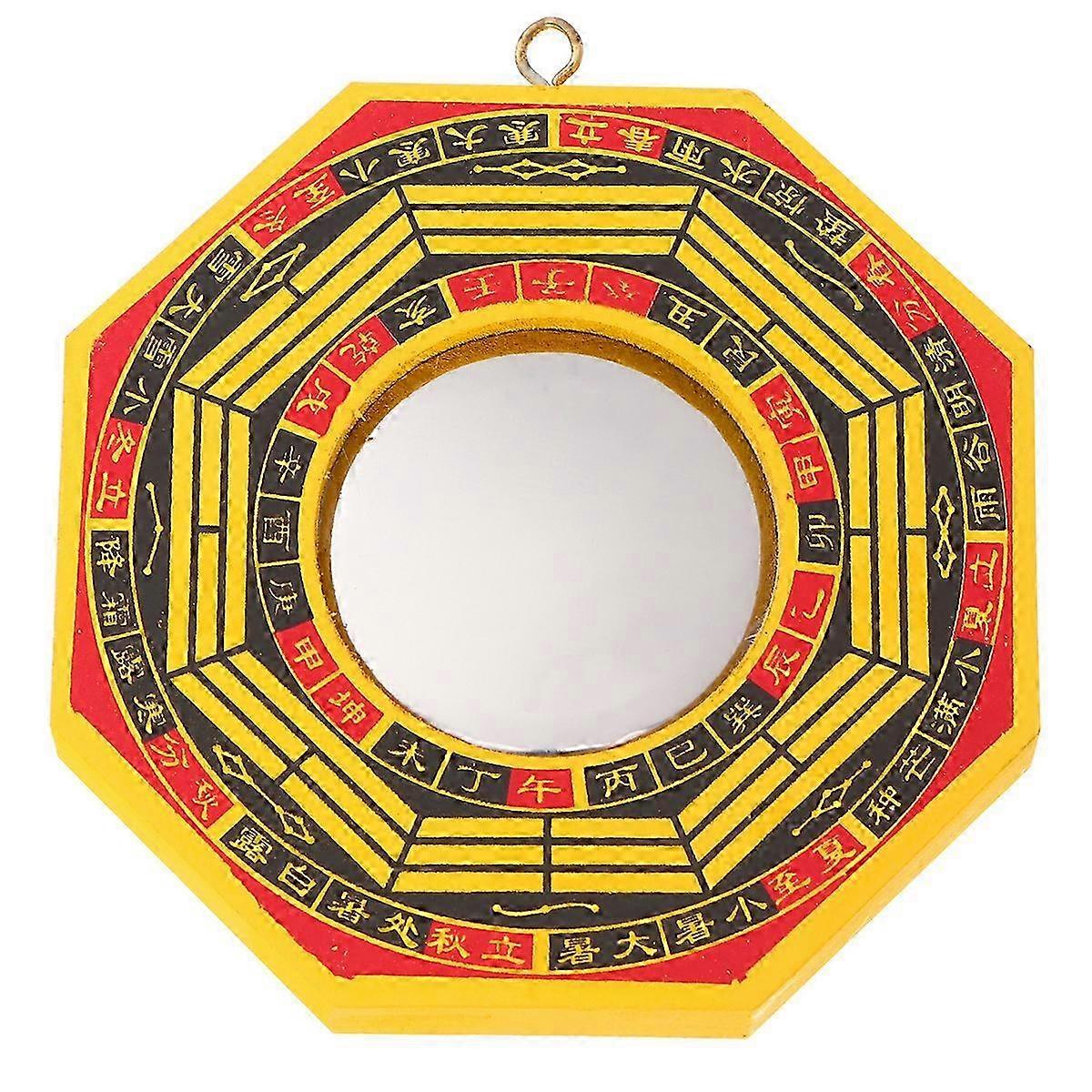 A Set of 2pcs 4 Inch Bagua Fengshui Mirrors, includes 1 Convex Mirror and 1 Concave Mirror as a Pendant Hanging Ornament for the Home or Office