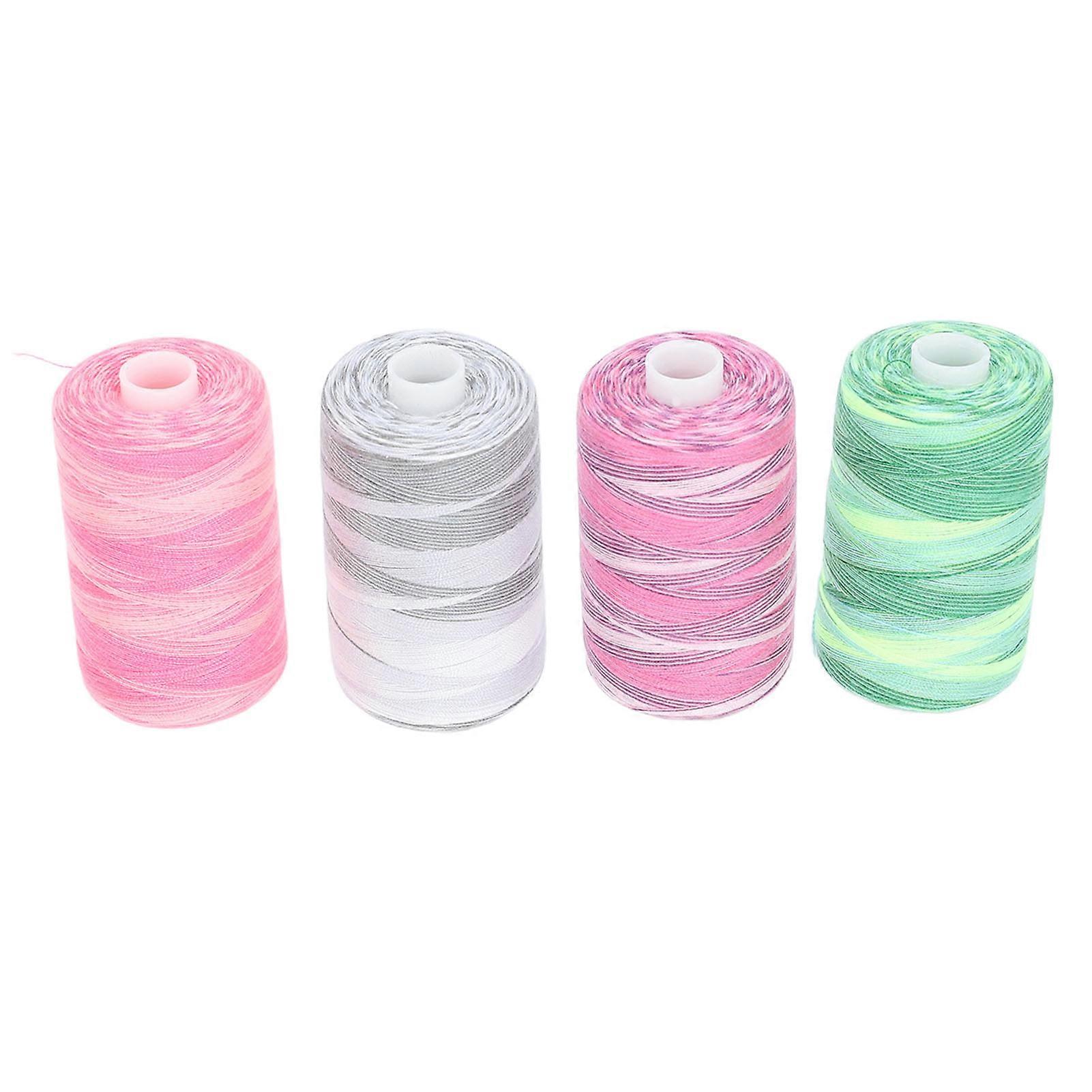 Lot de 4 bobines de fil à coudre en polyester, 4 couleurs, 1 000 mètres, pour machine à coudre et couture à la main