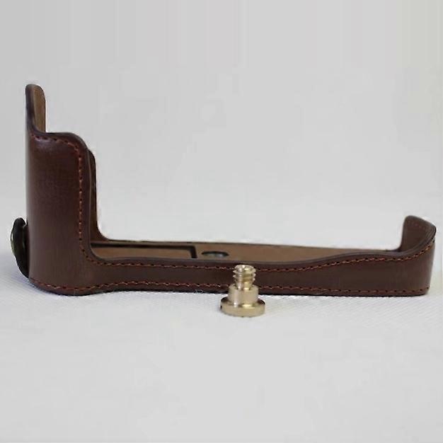 PU Leather Half Bottom Camera Protective Shell for Fujifilm X-E3 - Coffee