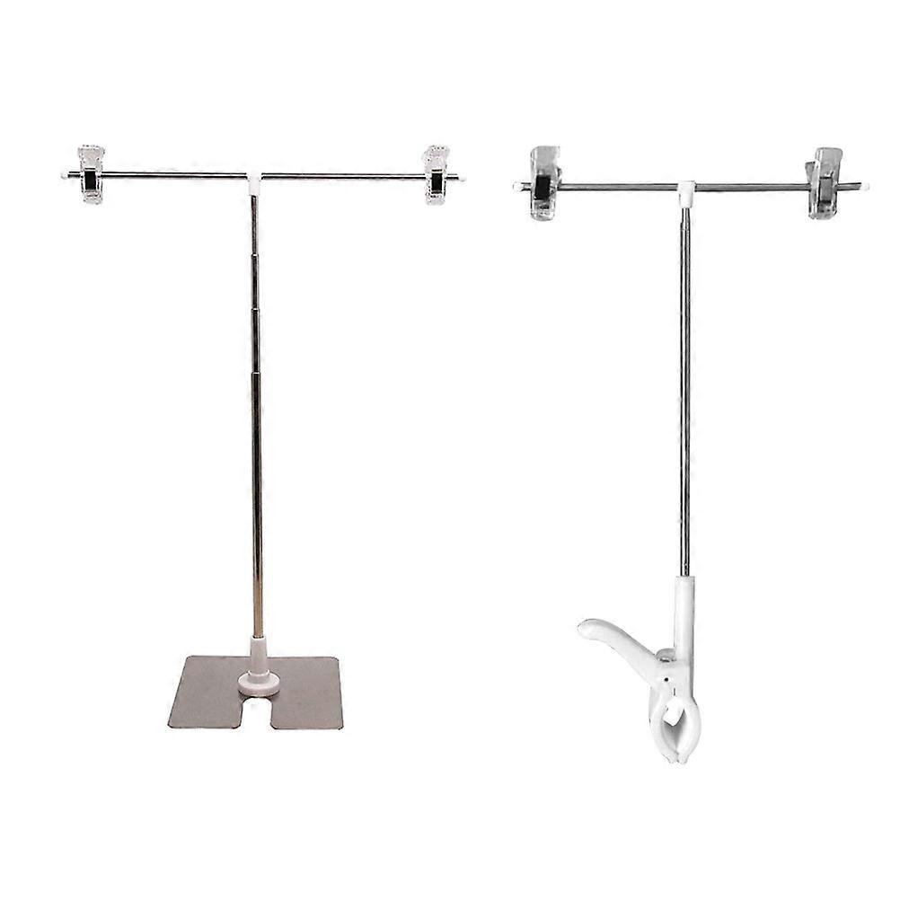 Height-Adjustable Presentation Stand T-Shaped Clip Outdoor Signs 2Pcs