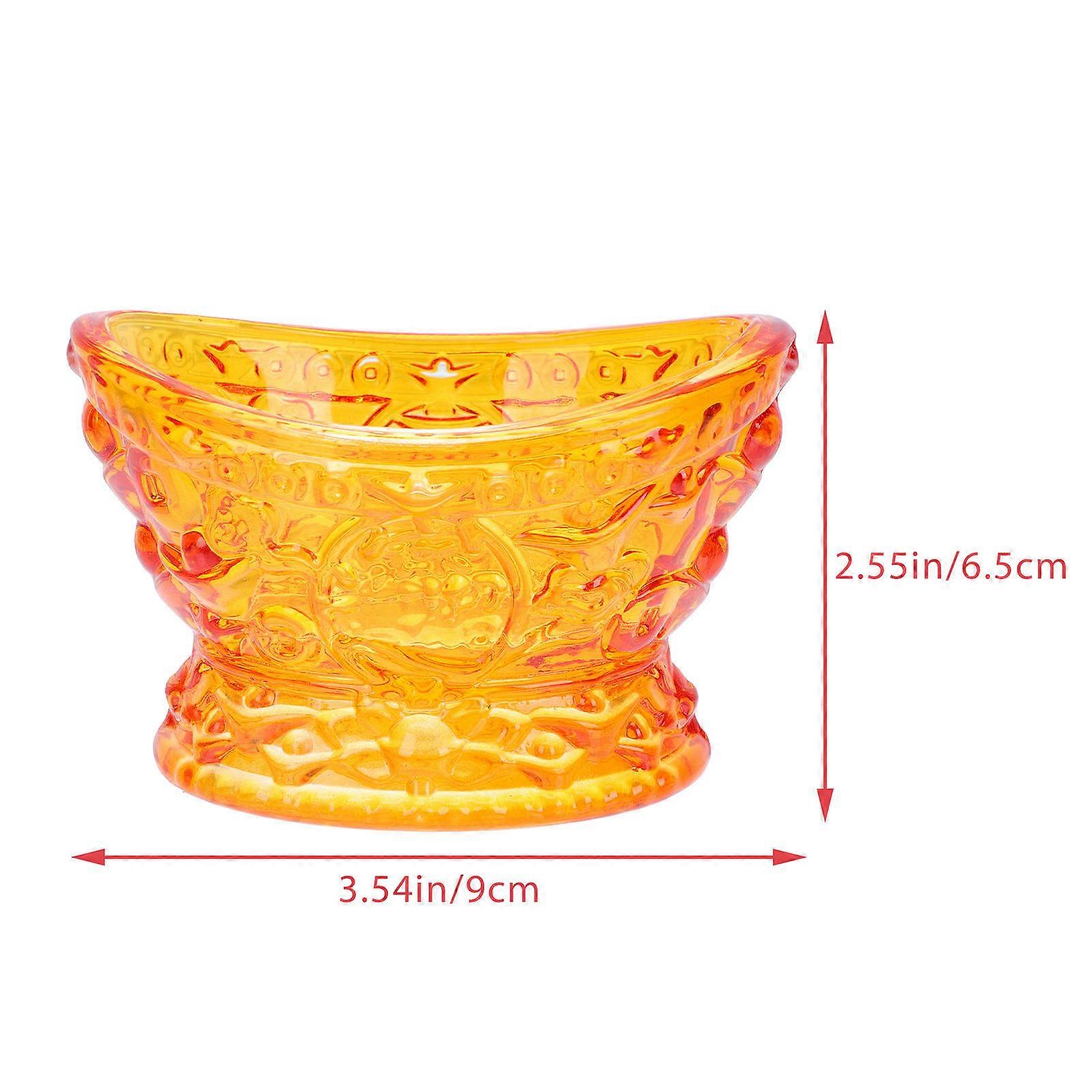 Oil Lamp Holder Crystal Buddha Lamp Holder for Zen Room Golden Material Function 1Pack