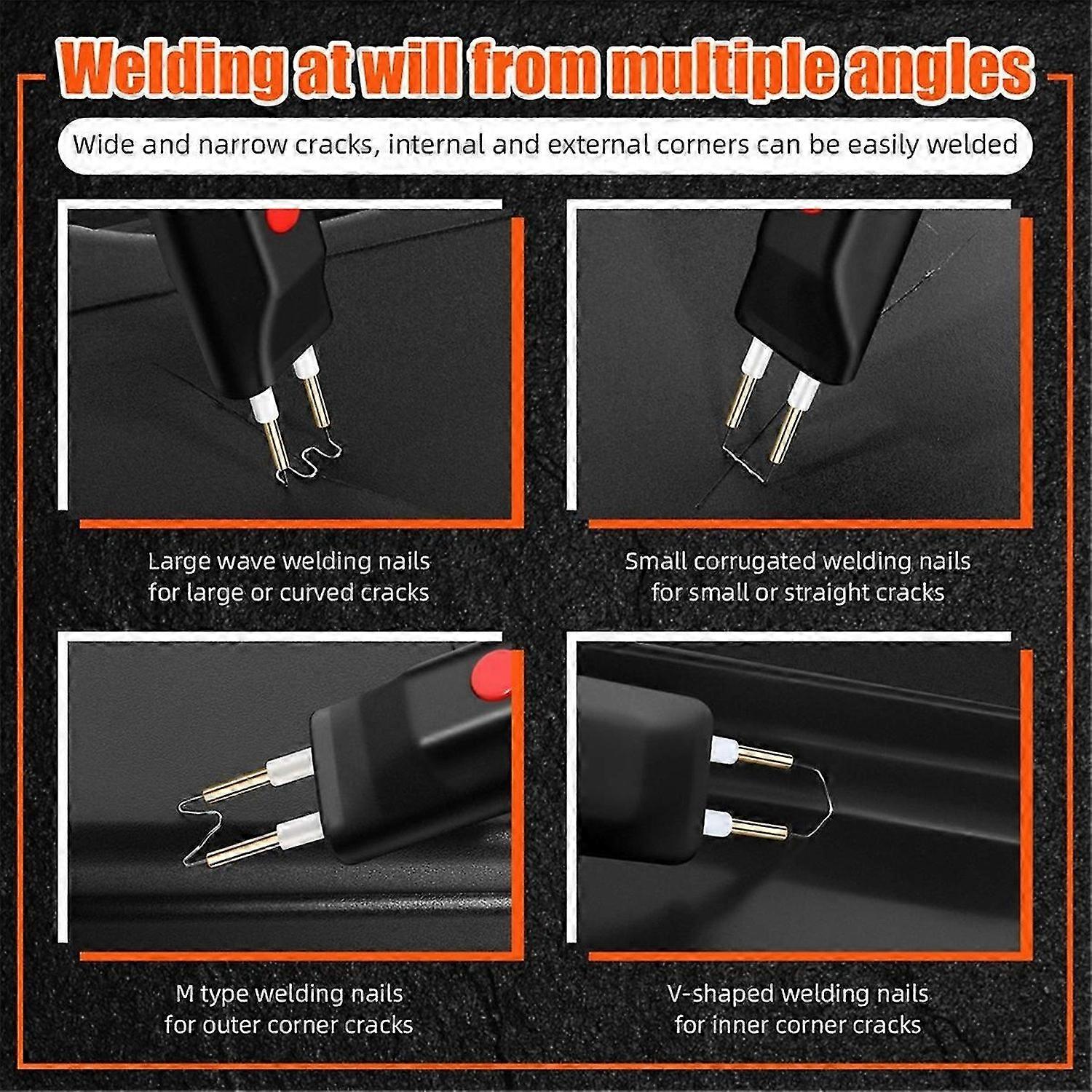 Cordless Plastic Welder Machine Plastic Welding Kit with Battery 4 Types Wave Staples LED Indicator