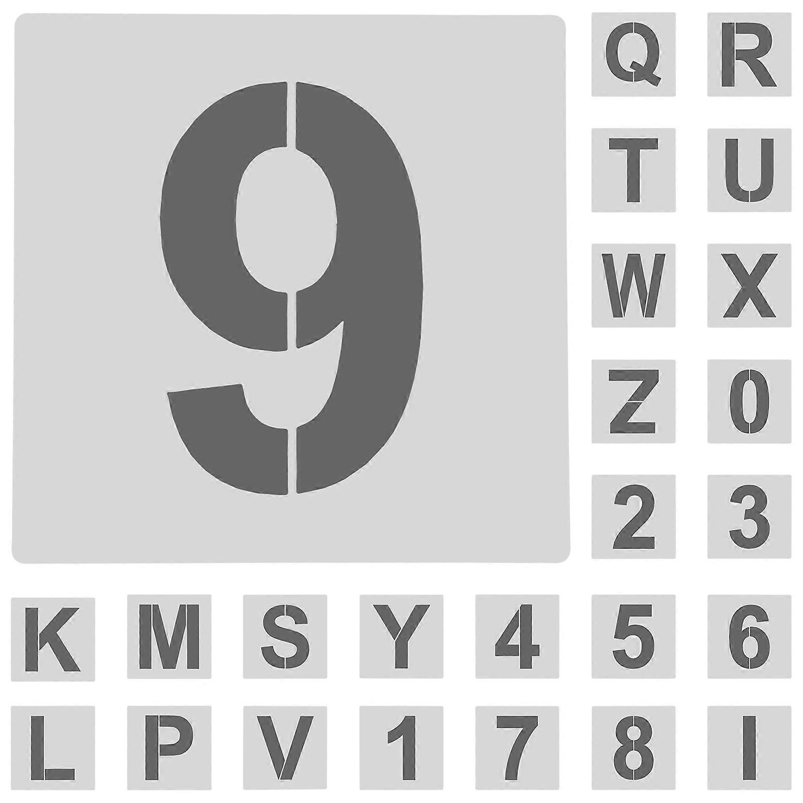 Fabric Letter Stencils Diy Blank Alphabet and Number Stencil Set for Students Art Projects Creative Design PET 7.70X7.70X0.10CM 1Set