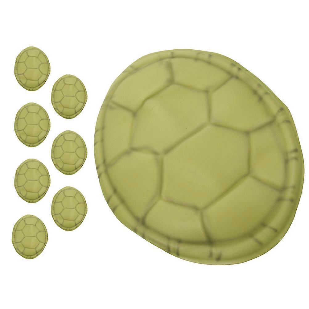 Party Turtle Accessory Cosplay Turtle Backing Shell Prop Halloween Costume Green 44.00X35.00X7.0cm Free Size Design 8Pcs