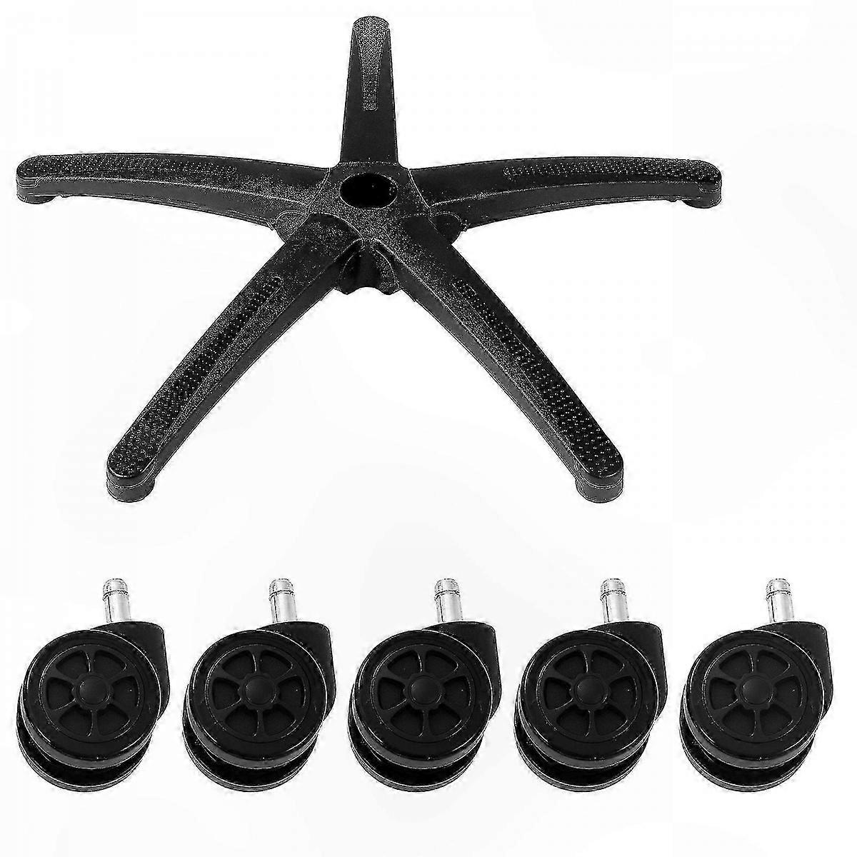 Office Chair Base with 5 Wheels and Sturdy Legs Black