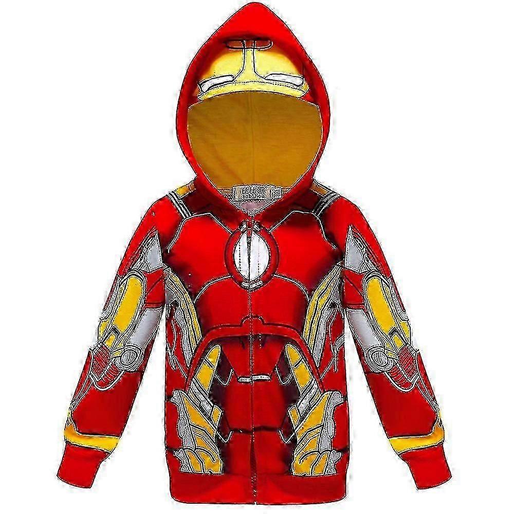 Boys' Spider-man Hooded Jacket 3~8 Years Old Children's Zip-up Hoodie