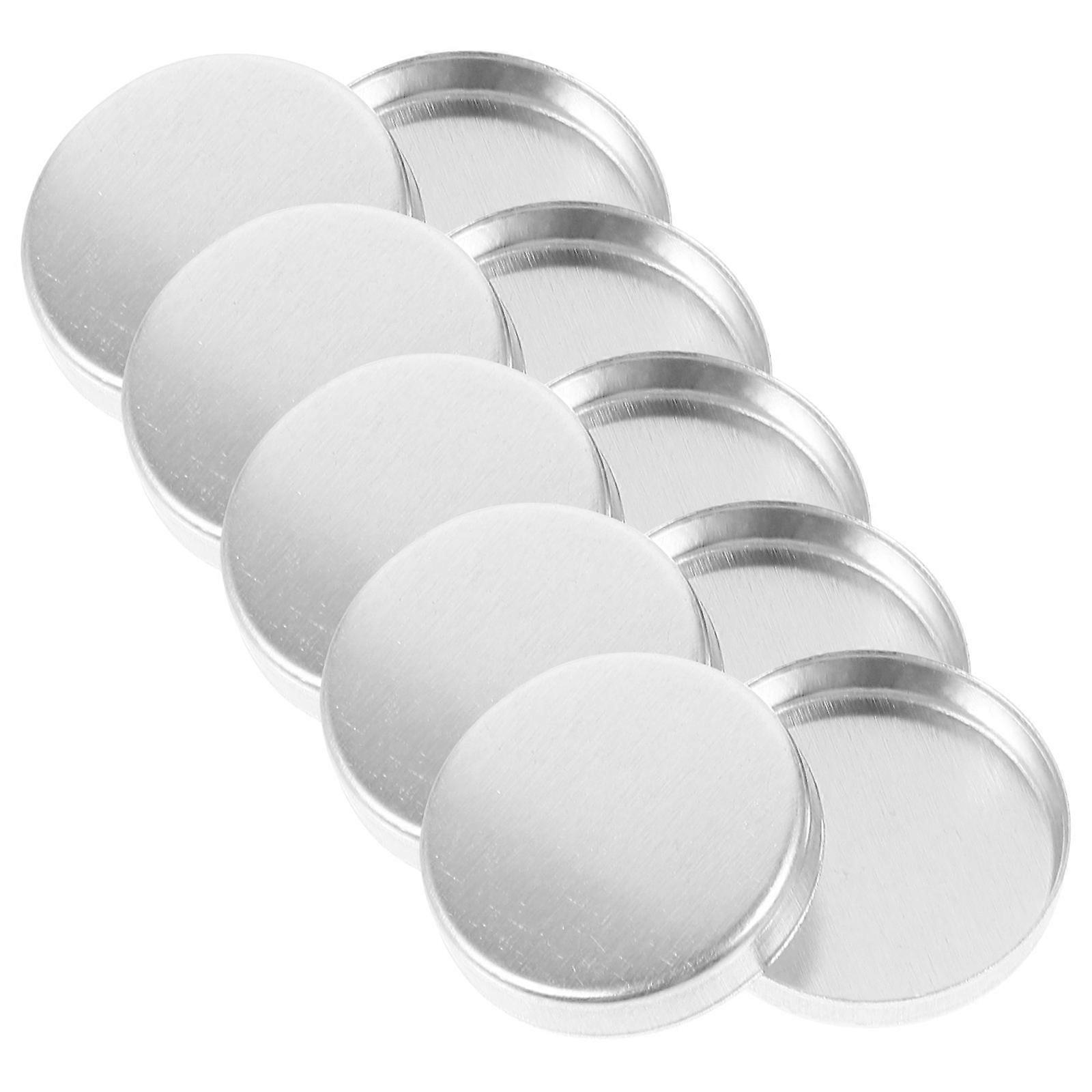30Pcs Small Eyeshadow Pan Aluminum Tray for Storage Use Silver Makeup