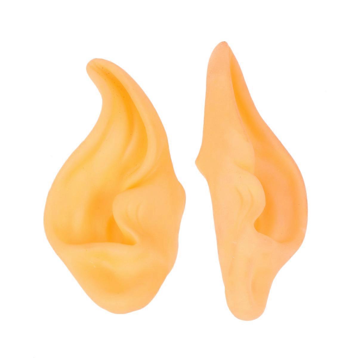 Fake Ear Pointy Elf Ear for Halloween Party 4Pairs Light Yellow Set