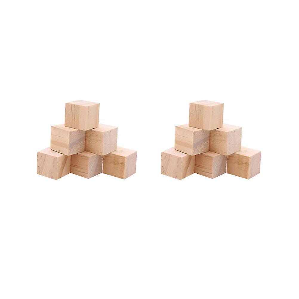 Wooden Craft Cube Small Wooden Cube for Crafts 72Pcs Block Set