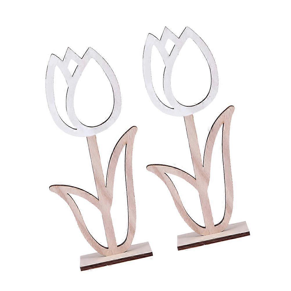 Multi Color Creative Wood Decorations 2Pcs Home Decoration Items for Easter Season Table Decor Simple Design