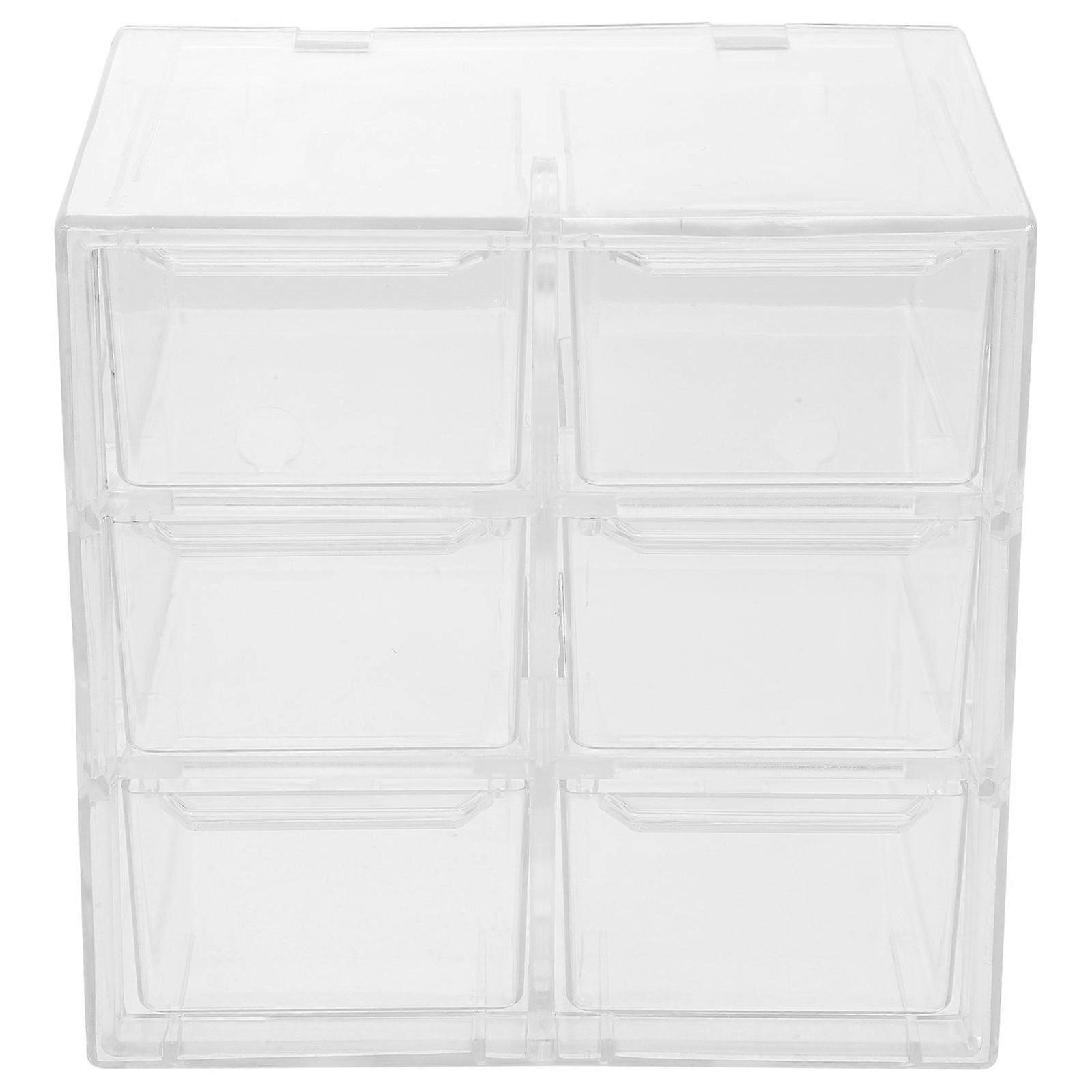 Transparent Desktop Organizer Desk Organizer Storage Box Small Crafts Display Drawer Style Material 1Set
