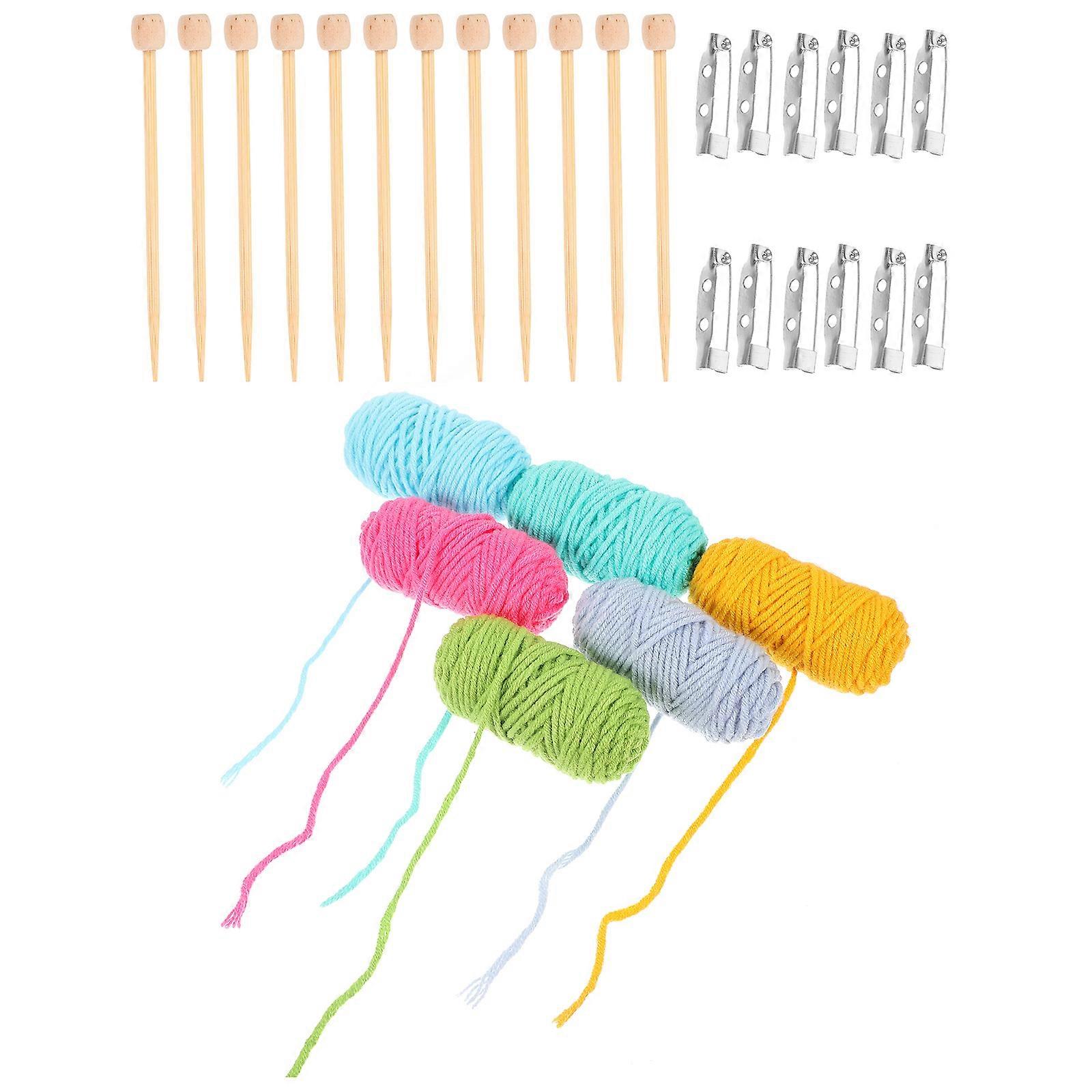 Assorted Color Mini Knitting Needles Set for Doll Brooch Crocheting 4Sets
