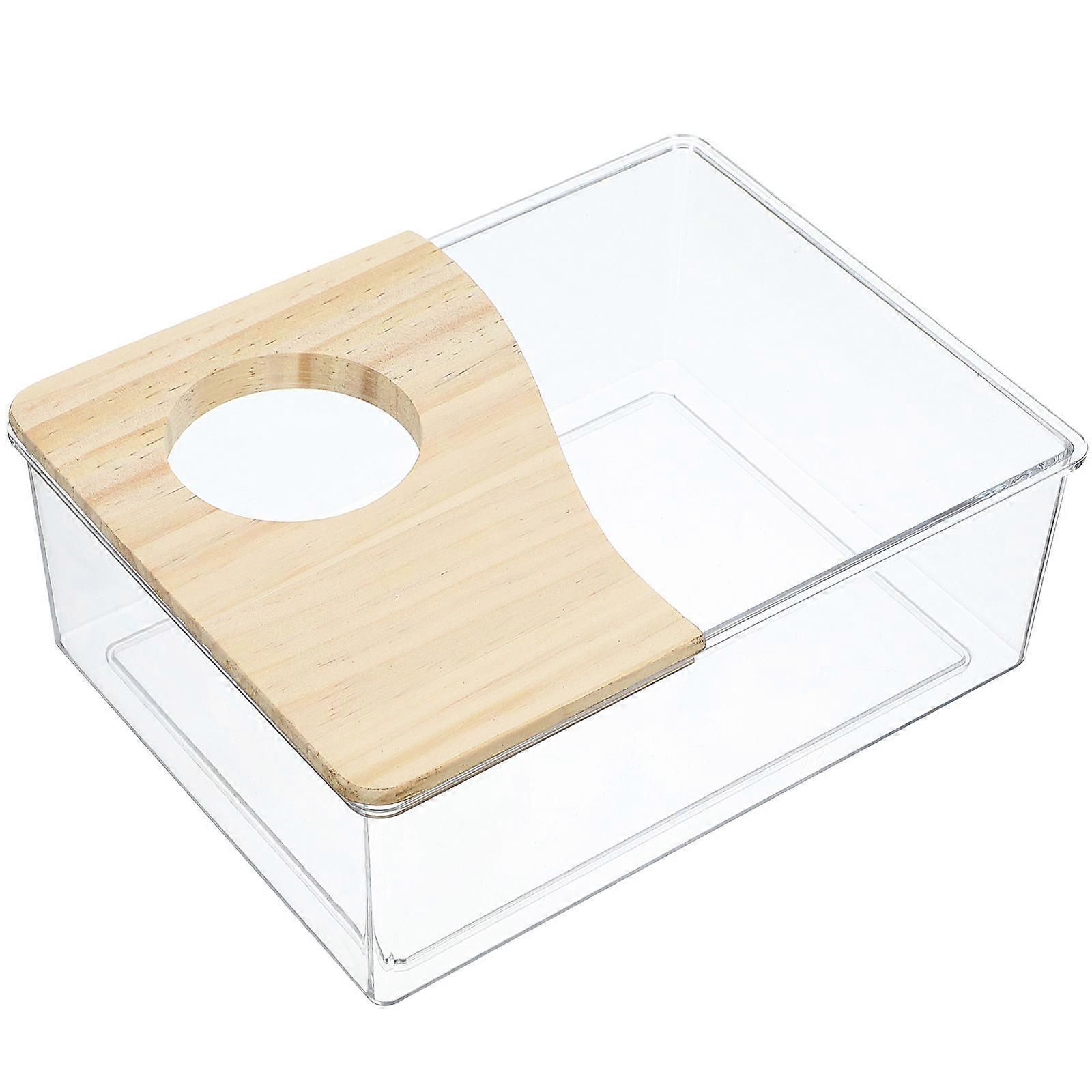Small Pets Toilet Hamster Bathtub for Bathing Use Acrylic 1Pcs Multi