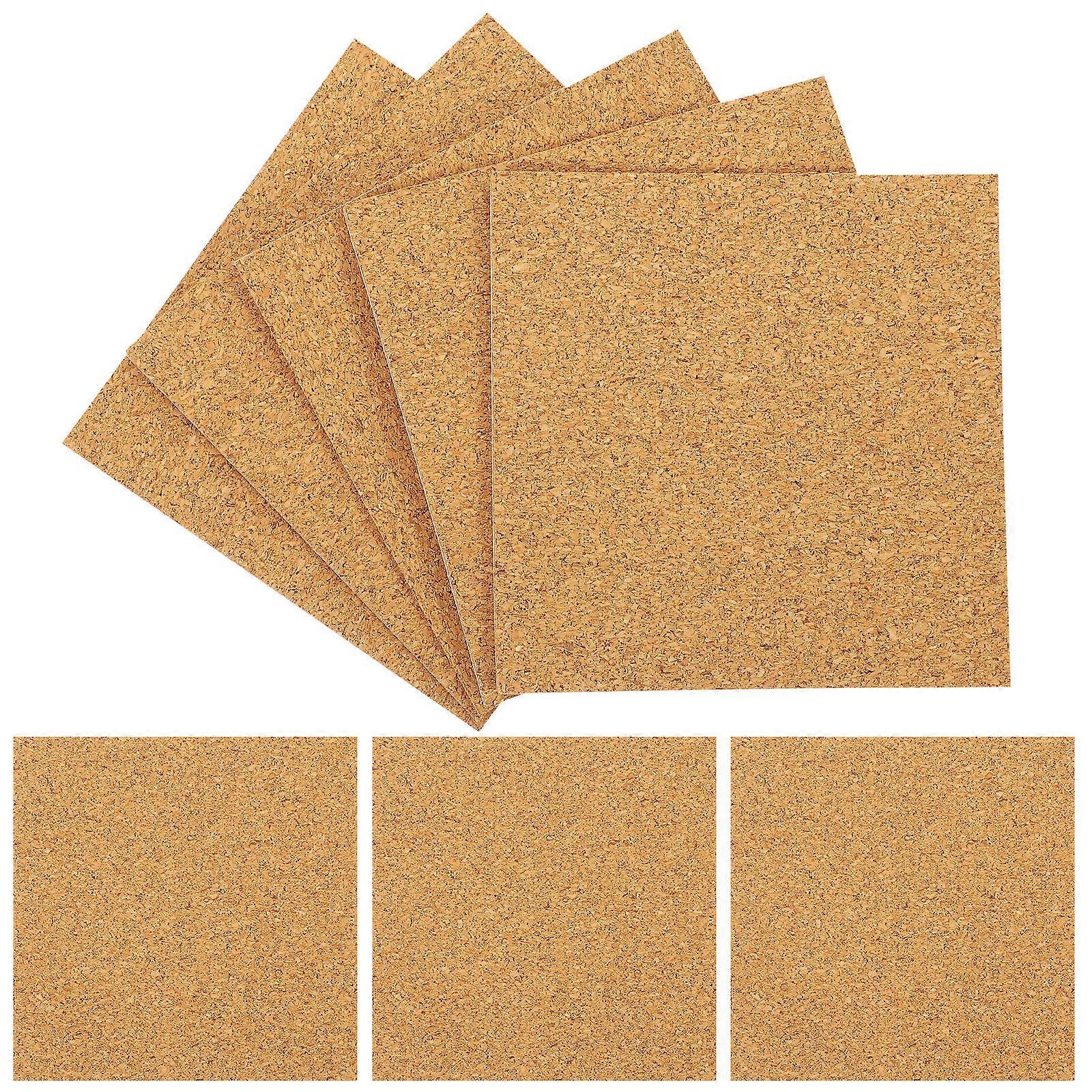 Self-Adhesive Cork Backing Sheets 80Pcs For Everyday Wall Decoration Craft Projects Light Brown Noise Reduction Home Use