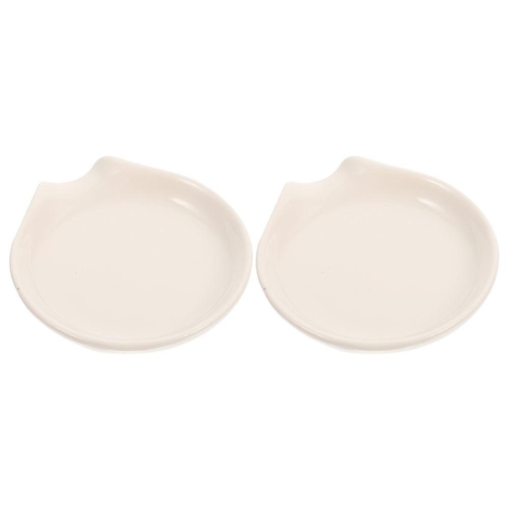Kitchen Ceramic Spoon Rest for Cooking 2Pcs Porcelain Spoon Holder Set