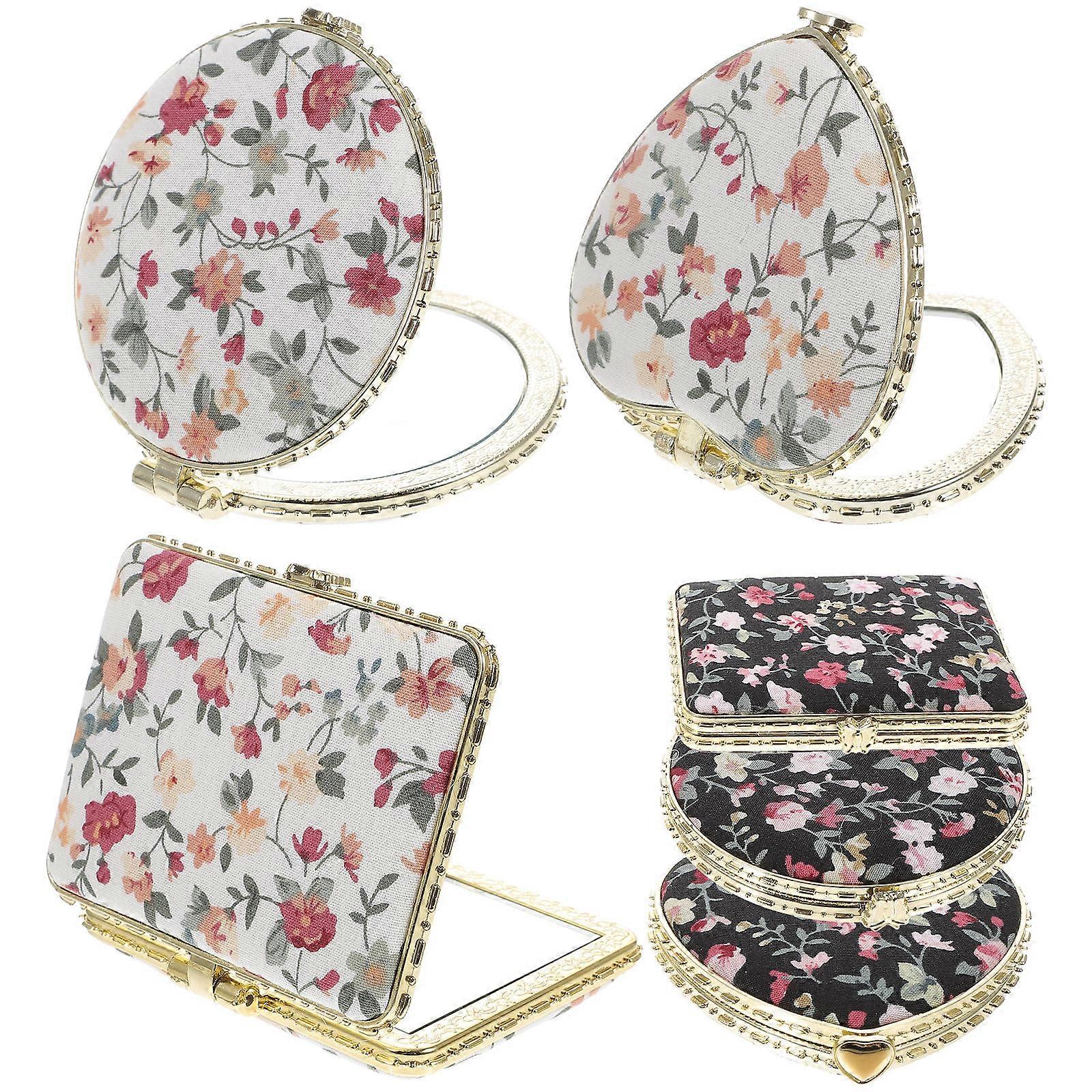 Compact Mirror Hand Held Pocket Size Travel White 6Pcs