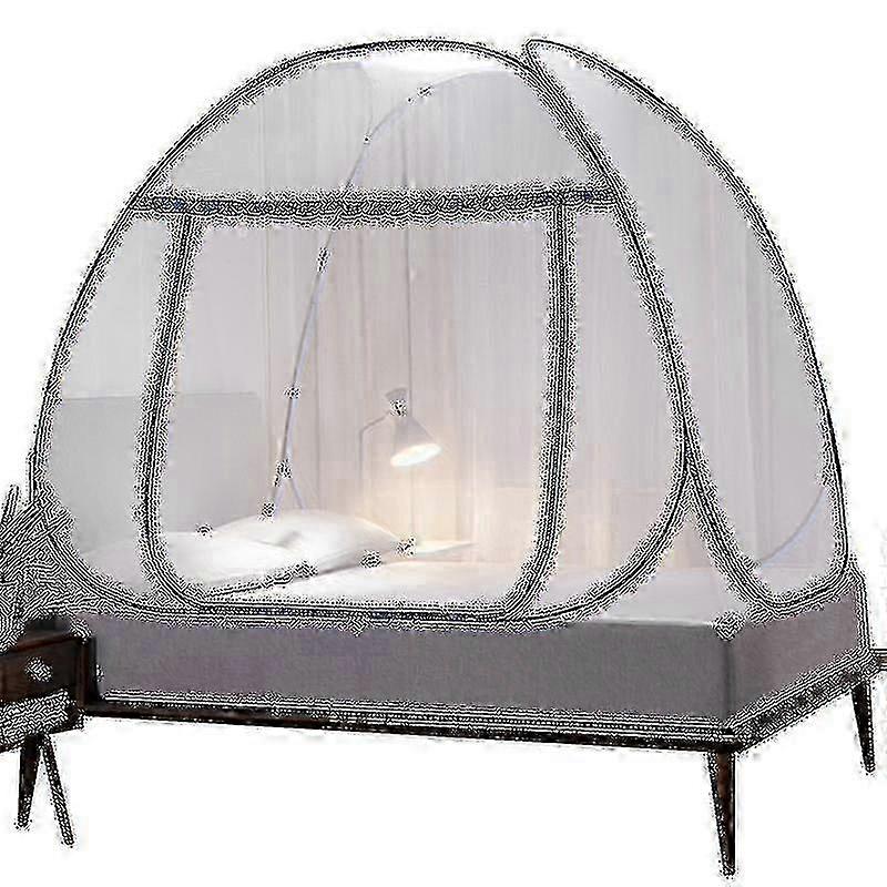 Pop Up Mosquito Net For Double Bed, Large Portable Tent Travel Double Door Zipper Bed Net, Easy Installation, Fine Mesh