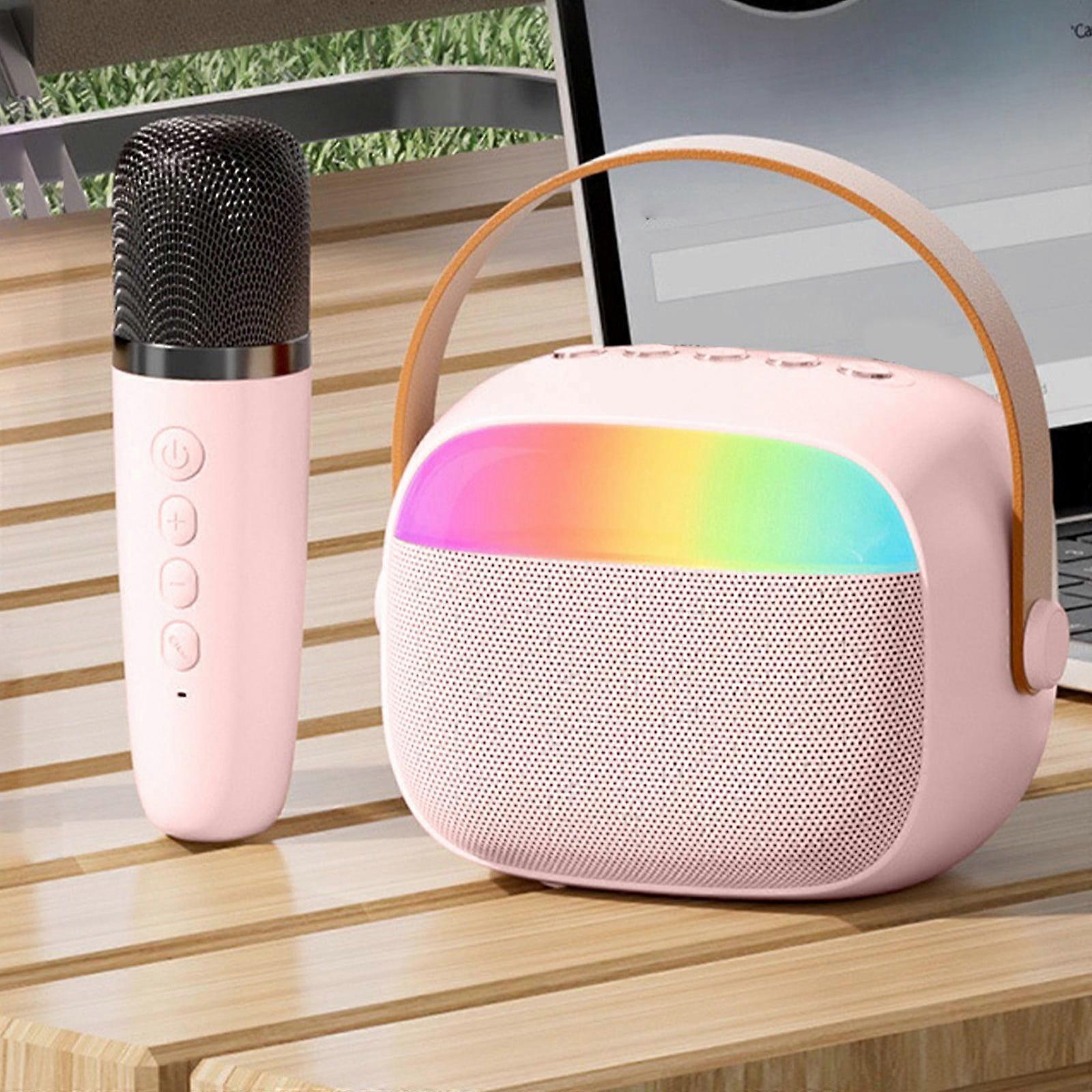 Inerposs Portable Bluetooth 5.3 Karaoke Machine with 1-2 Wireless Microphones for Home Family Singing Fun (Kid-Friendly, Rechargeable)