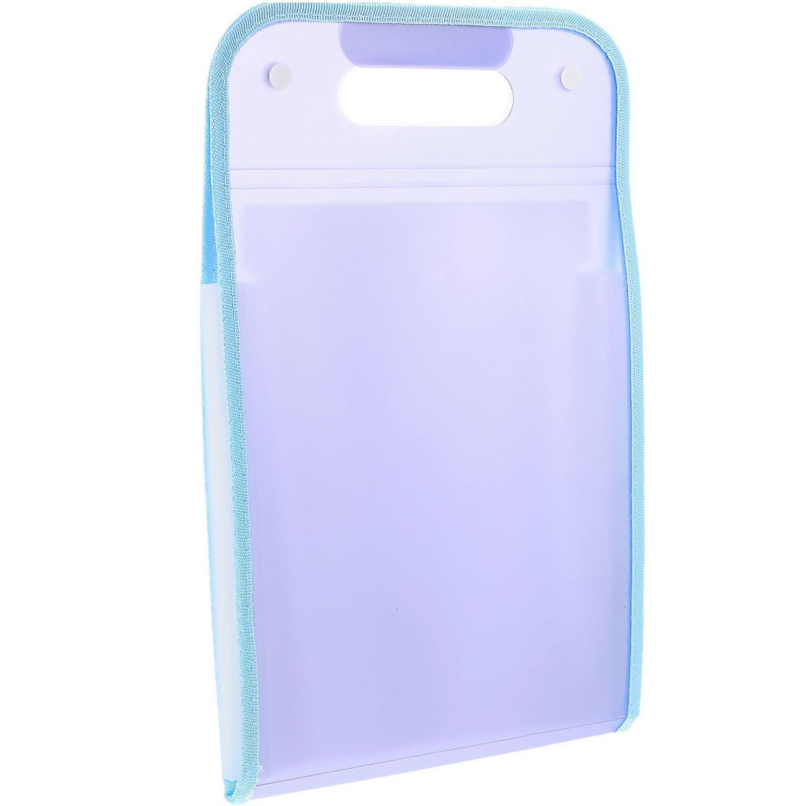 Expandable Accordion Folder Blue Receipt Organizer for Daily Use 3Pcs