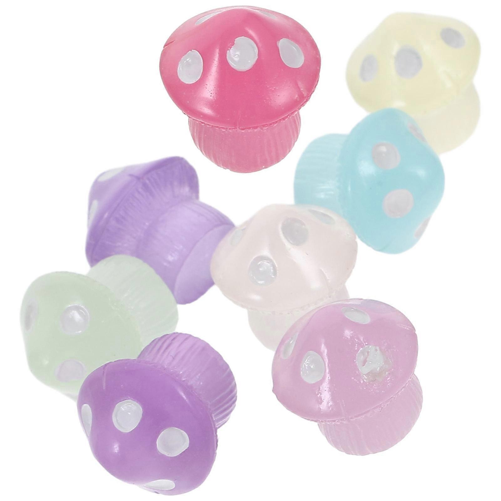 Assorted Color Miniature Mushroom Figurines 120 Pcs Decoration Perfect For Garden Desk Cabinet Micro Landscape Glow In The Dark