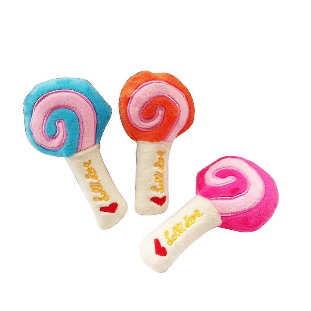 Pet Squeaky Toys Lollipop Chew Toys for Dogs and Cats 6Pcs Plush