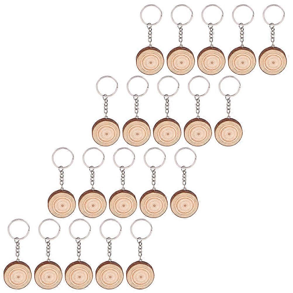 Wood Keychain Charms Bulk for Wedding Decorations Multi Material Diy Projects 20Set
