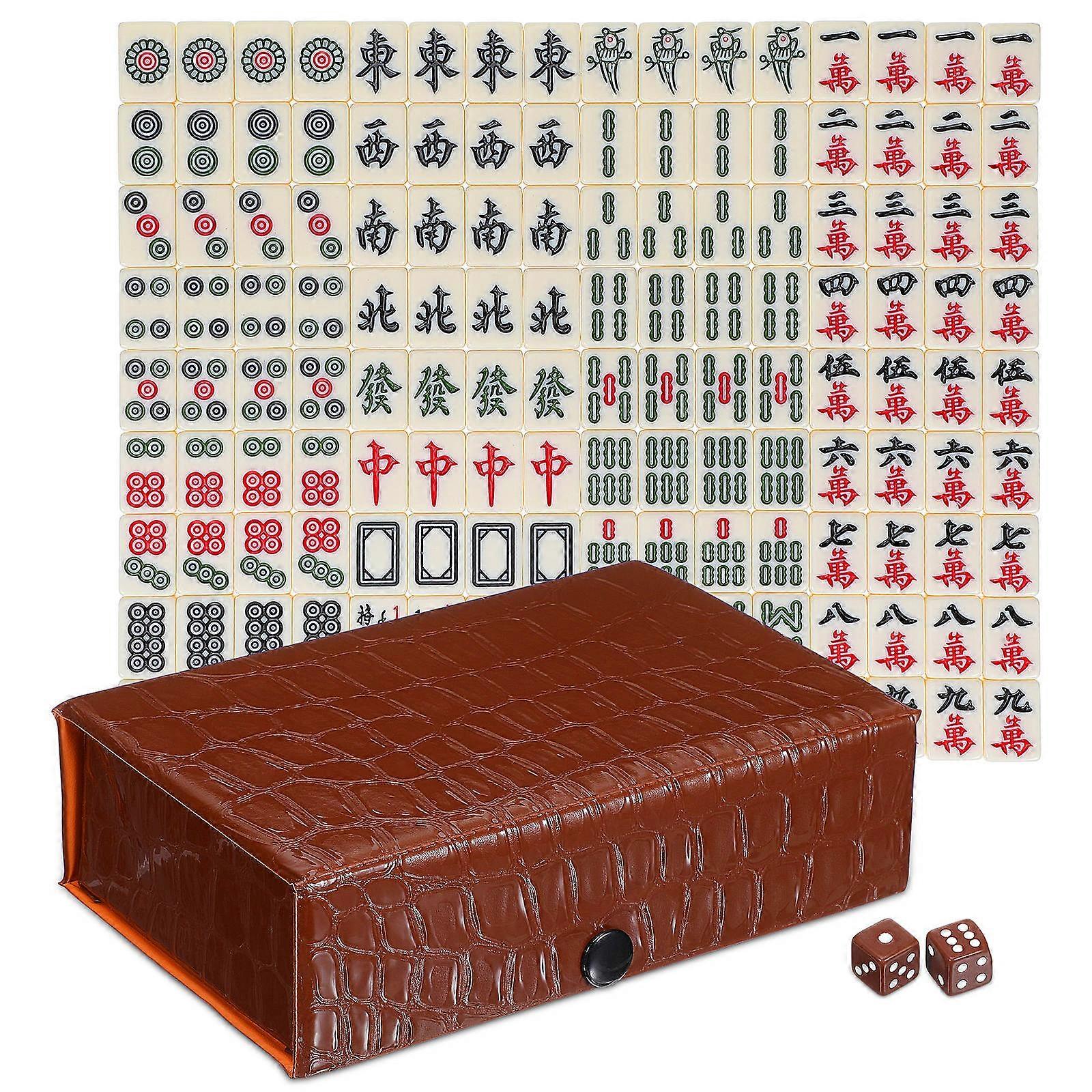 Mahjong Set for Travel Chinese Mahjong Game for Playing Use 1Set