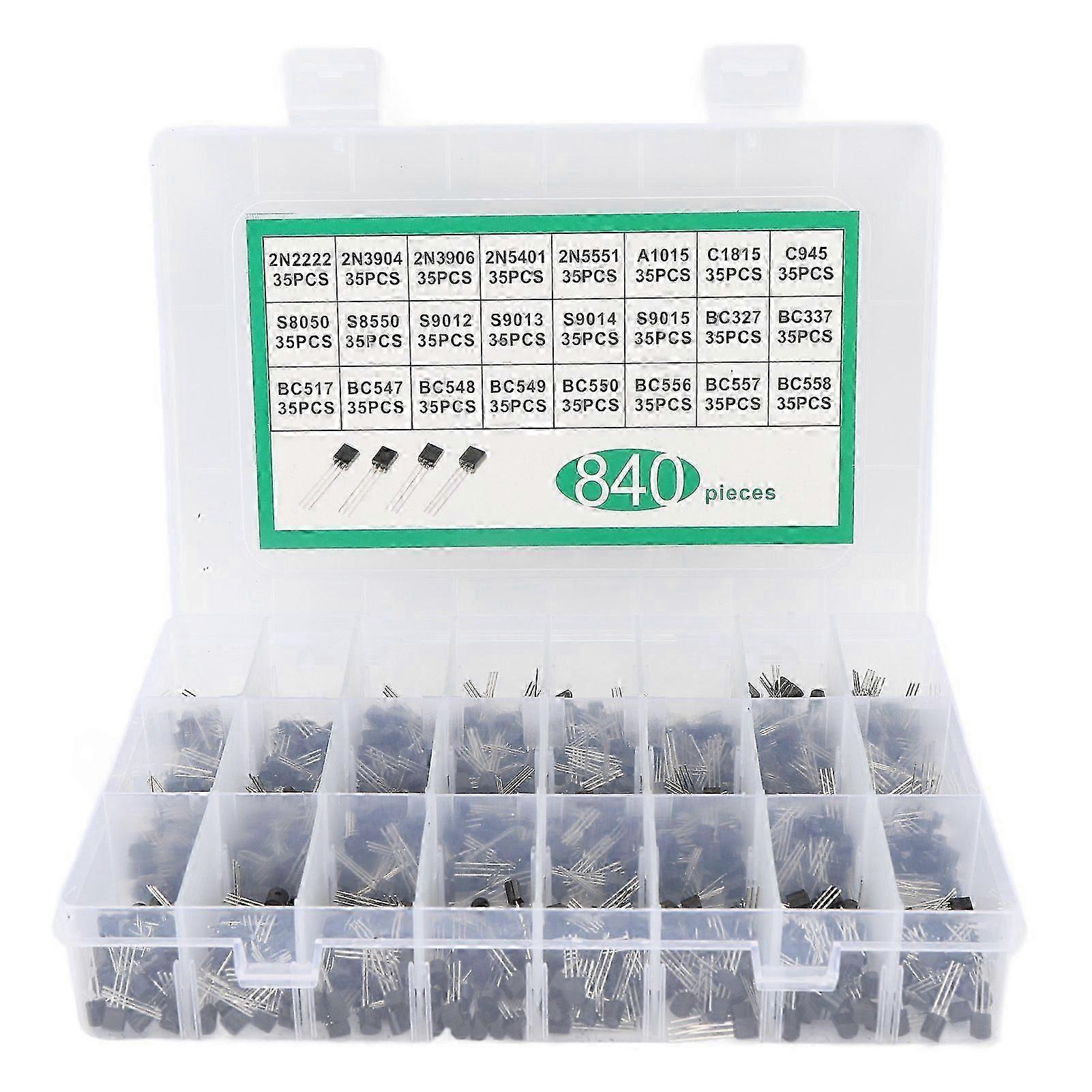 Haute qualité 840PCS TO-92 diode et triode transistors ensembles, 24 spécifications,