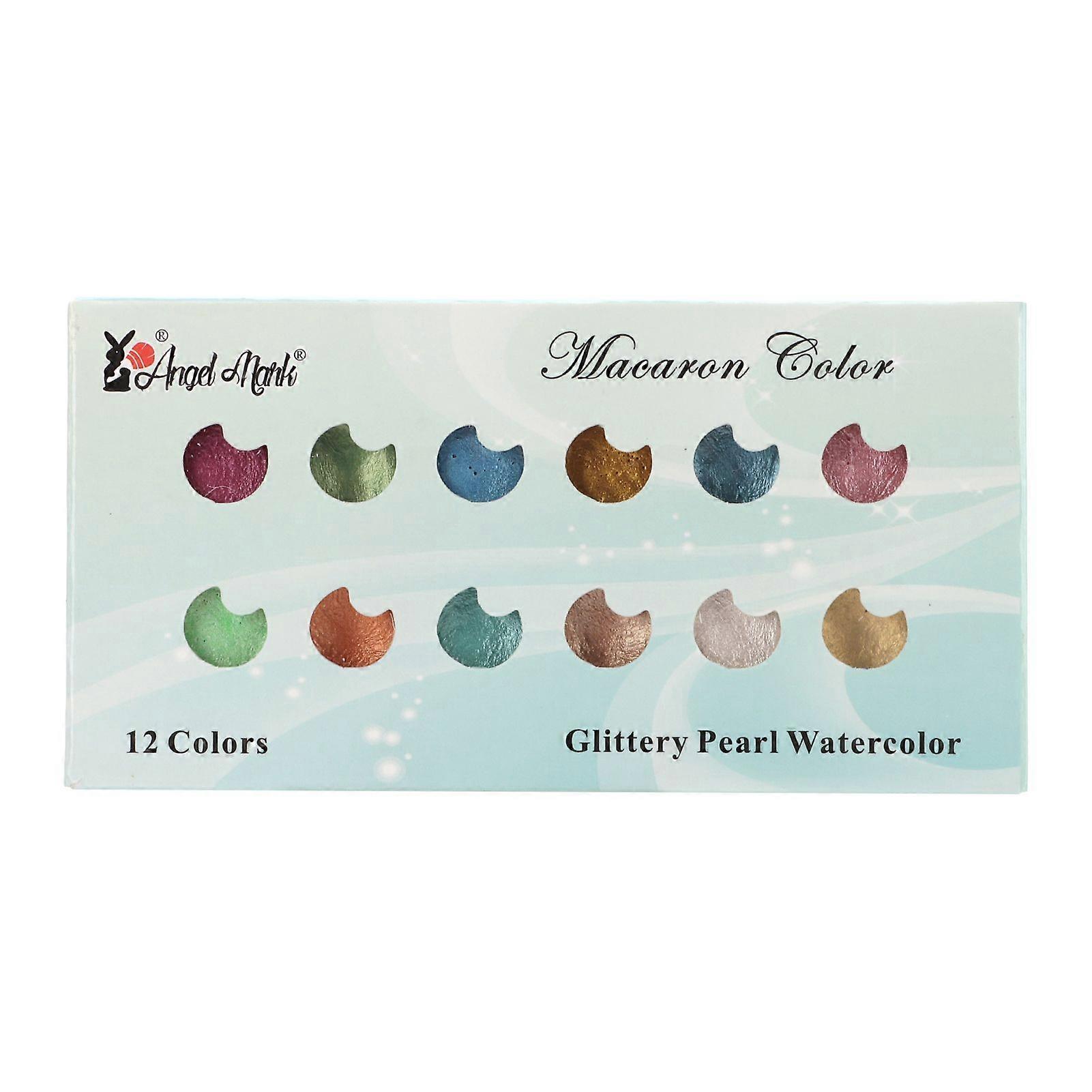 Glitzer Aquarellfarbe Feste Verpackung Metall Macaron Farbe Kunst Malerei Perlmutt Aquarellfarbe
