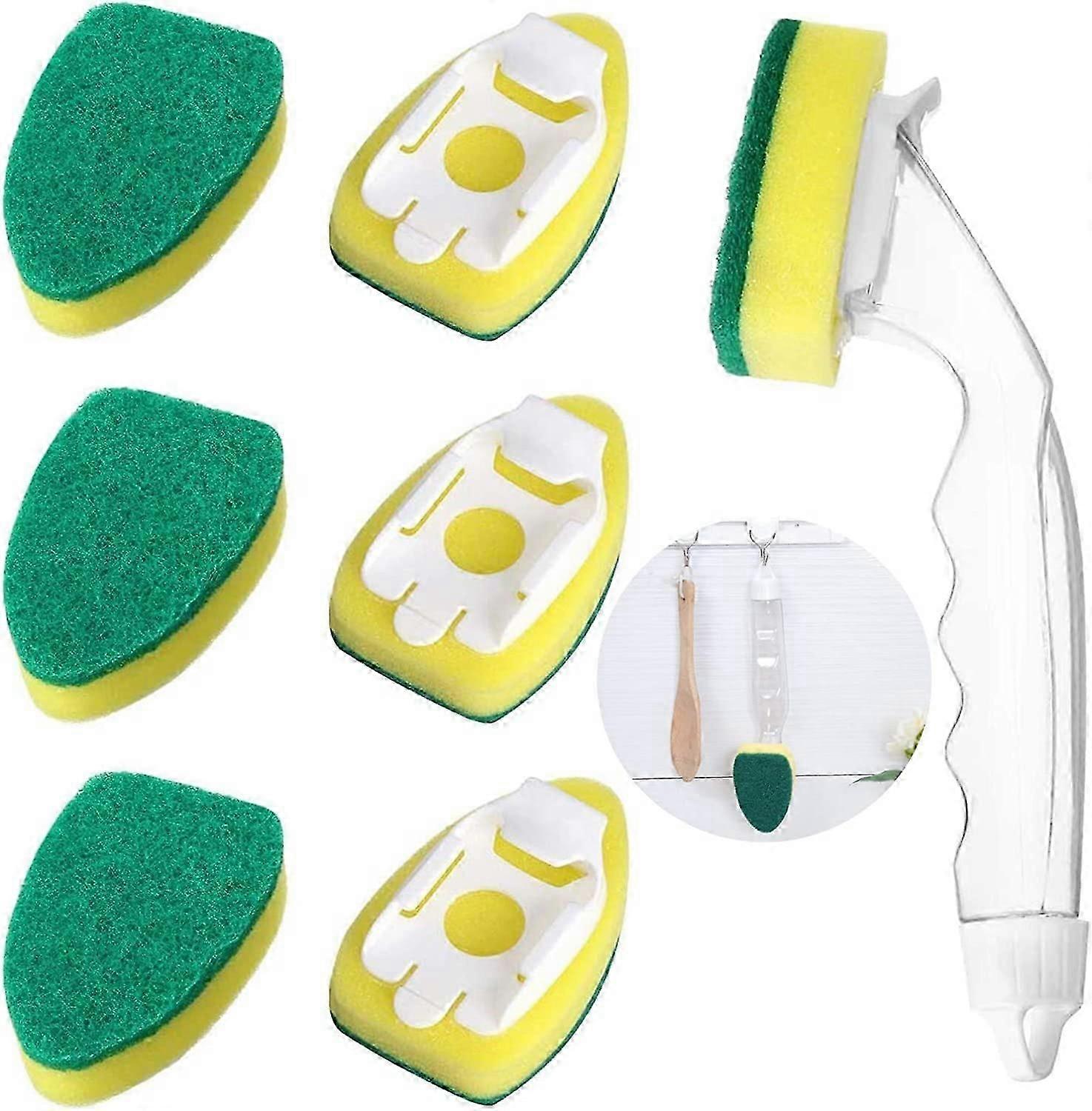 Dish Wand Sponge - with 1 Dish Brush & 7 Refill Sponge Heads