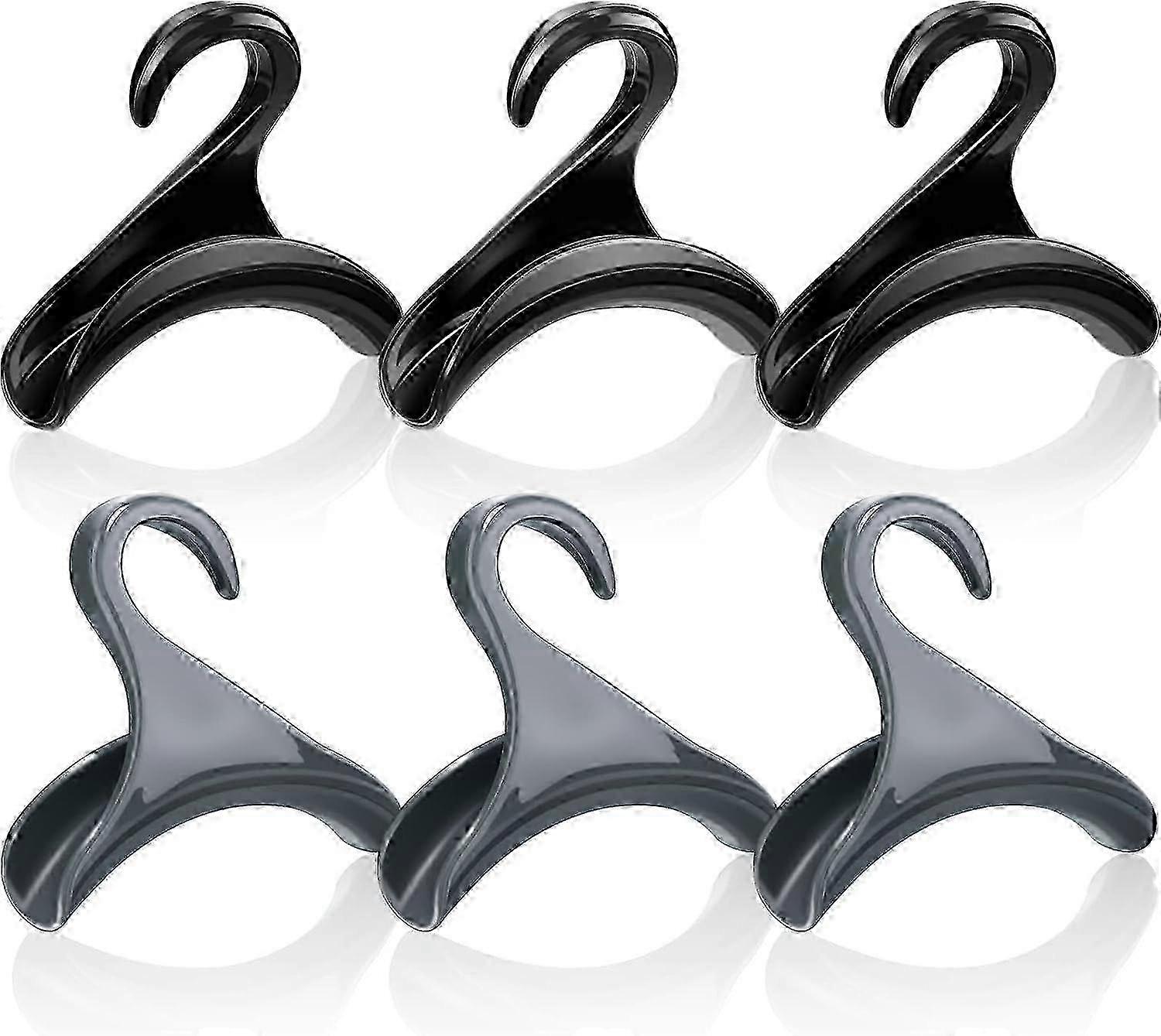Acrylic Bag Storage Rack with Hooks for Tote and Satchel Black and Gray 6 Pack 26s