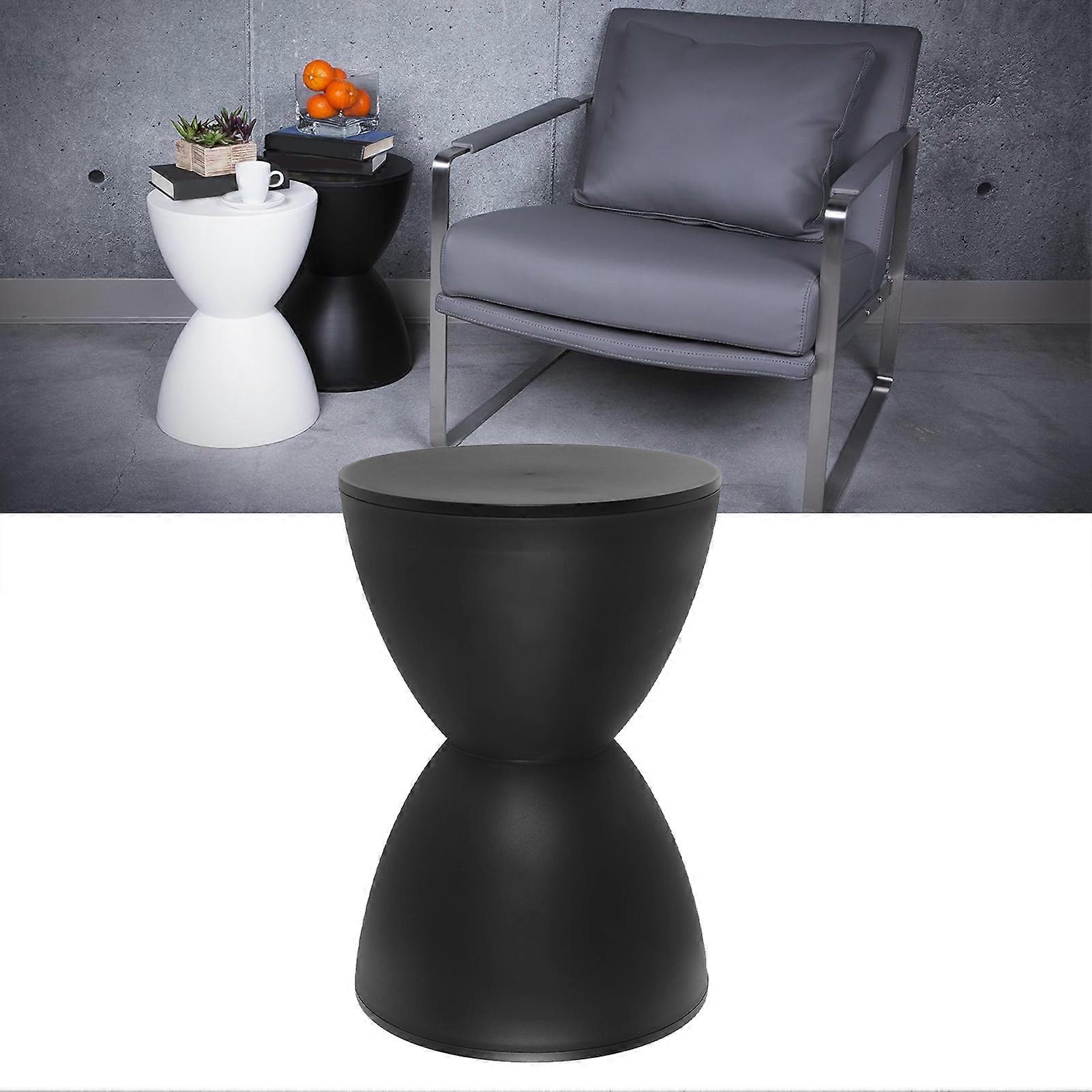 Modern Hourglass Stool 43x30cm Black PP Round End Table