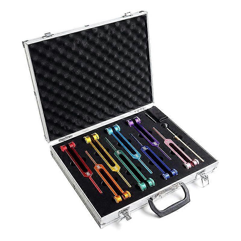 Chakra Tuning Fork Set for Healing, Sound Therapy, with Gavel, Etc