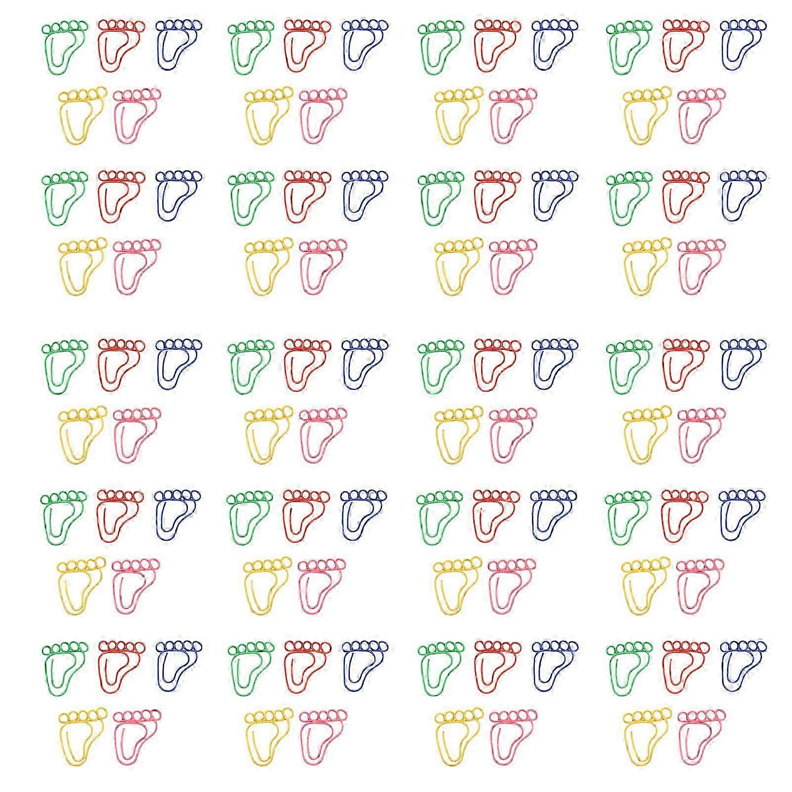 25-26 100pcs Footprint Increased Slip Resistance Plating Process Metallic Paper Clips Scrapbooking Card Making