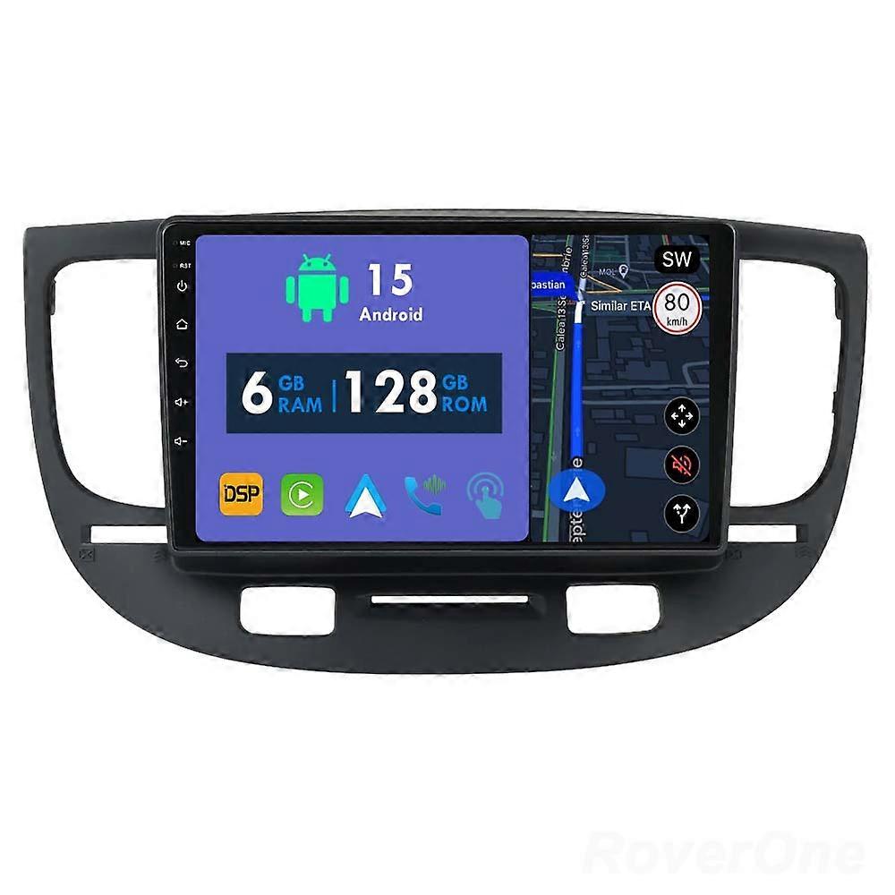Car Radio 6G+128G CarPlay GPS Navigation Head Unit for Kia Rio 2 Rio2 2005 - 2011 Android Auto Bluetooth Stereo Touch Screen