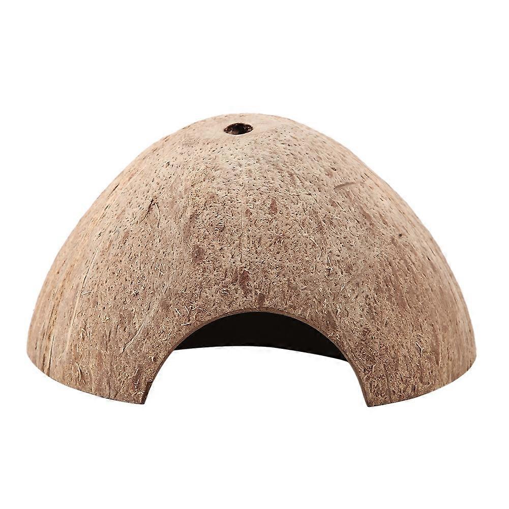 Reptile Hiding Cave Natural Coconut Shell Turtle Aquarium Hide House Decor