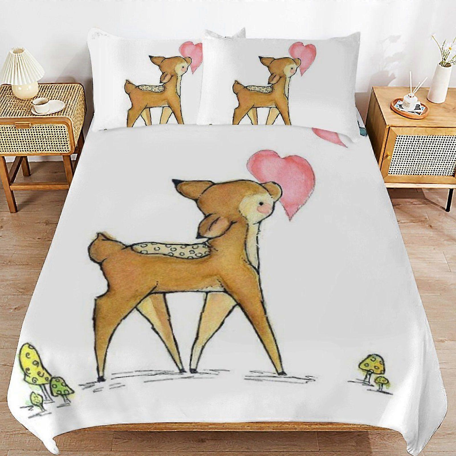 E79 Bambi Super Soft Bedding Quality Stitch Lightweight Zipper Feature Duvet Cover Sets for Sleeping F79