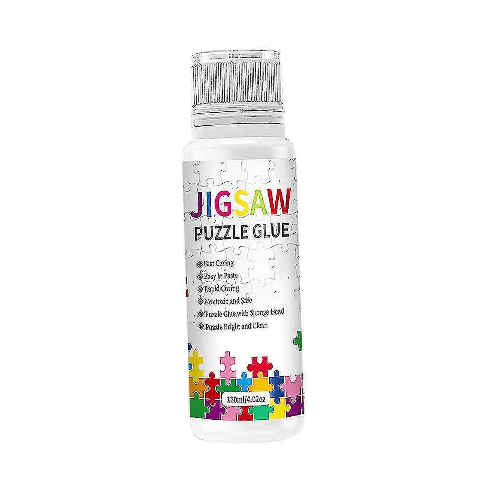 Puzzle Glue Jigsaw Puzzle Glue with Sponge Head for Puzzle Paper Wood Quick Drying Jigsaw Saver Glue Easy to Apply