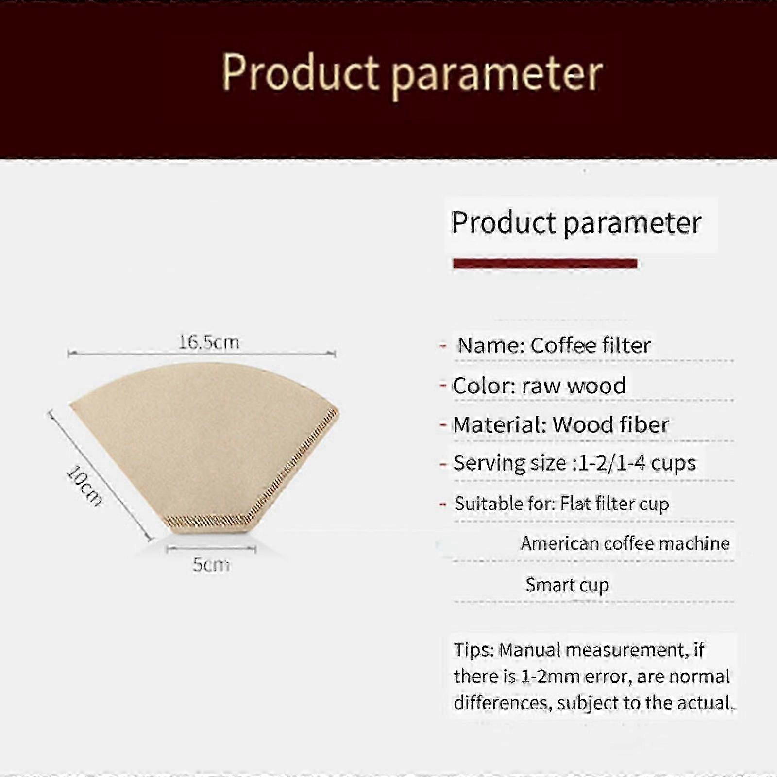 Conical Coffee Filter Optimization Thickened Fan Filter Coffee Filter Paper Wood Pulp Making American/Hand/Machine Coffee Filter Bag 2025