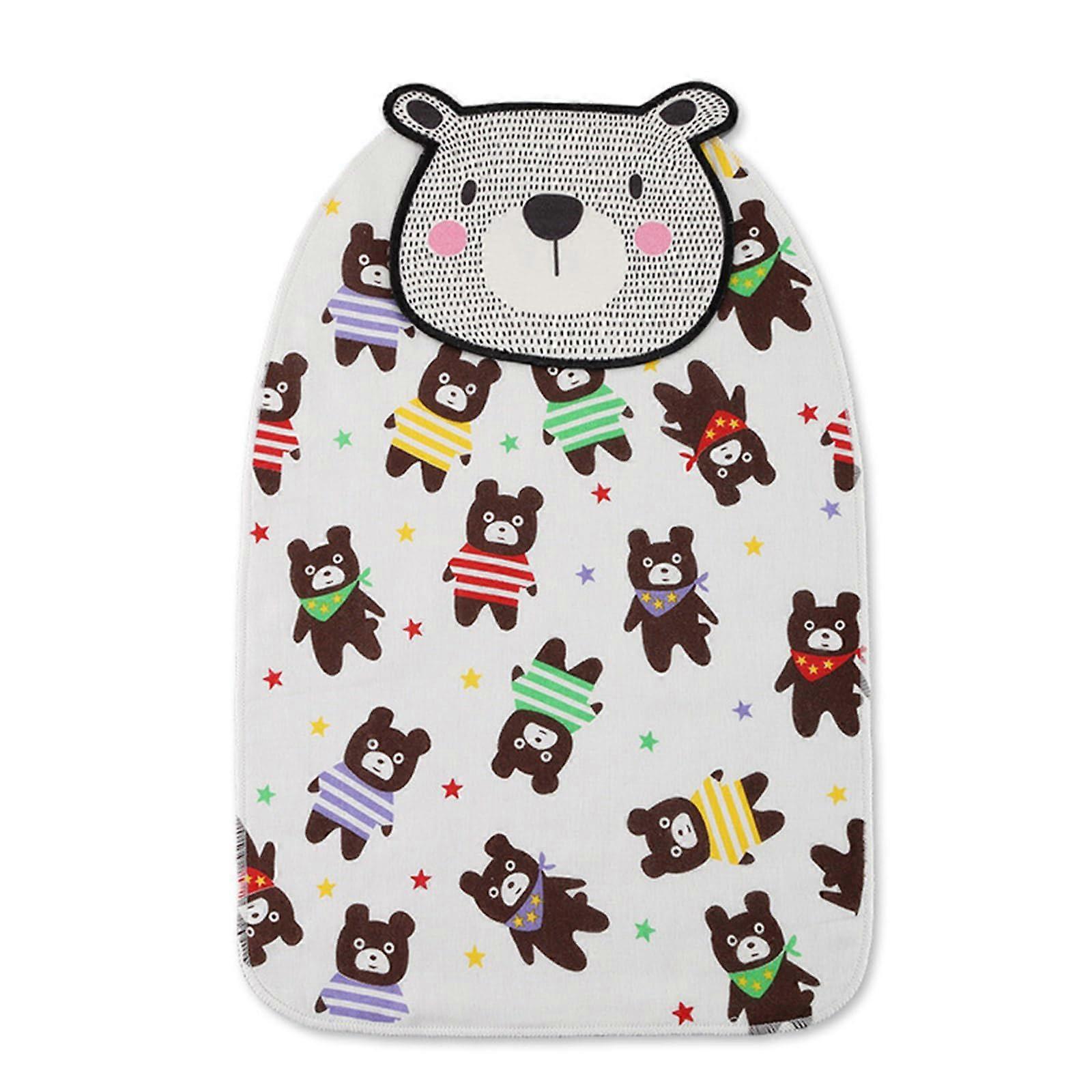 Cotton Toddler Backrest Towel Pad for Nursery and Kindergarten Soft Absorbent Striped Bear