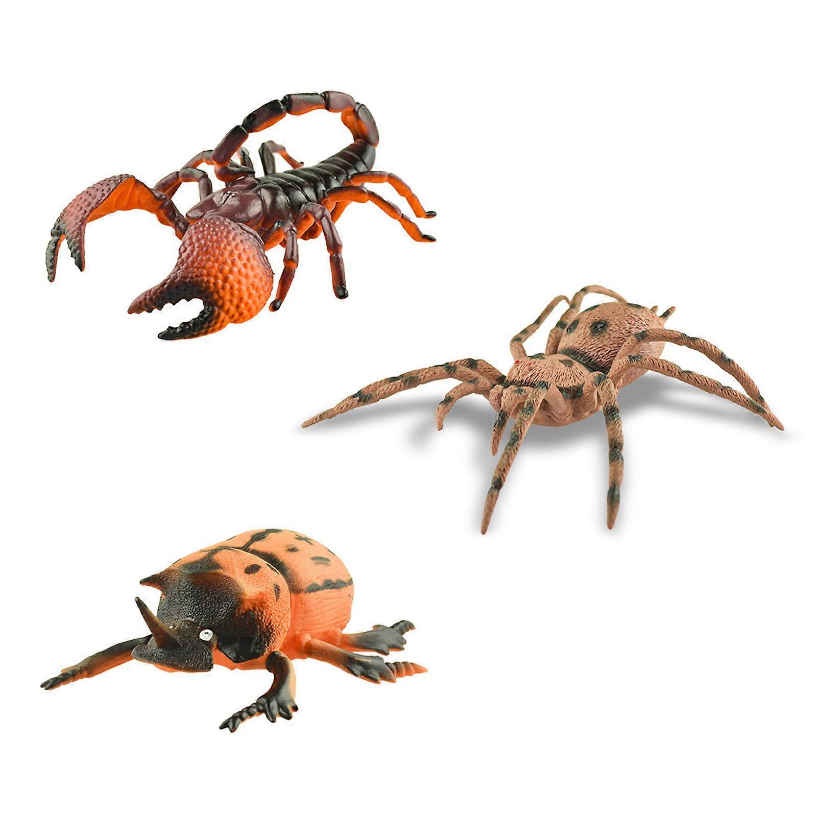 3pcs Simulation Insect Model Figurine Educational Science Toy For Preschool Learning Activity Classroom Teaching Aid Multicolor