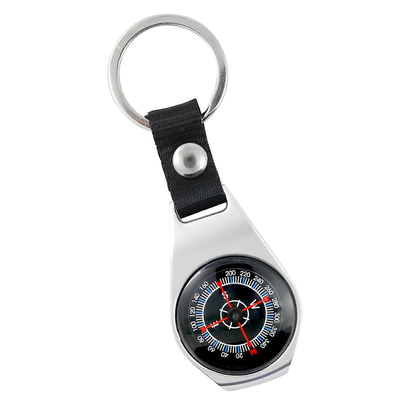 Outdoor Navigation Tool Zinc Alloy Magnetic Guide Feature Keychain Ornmanet With Secure Woven Loop for Adventure Gear Multicolor